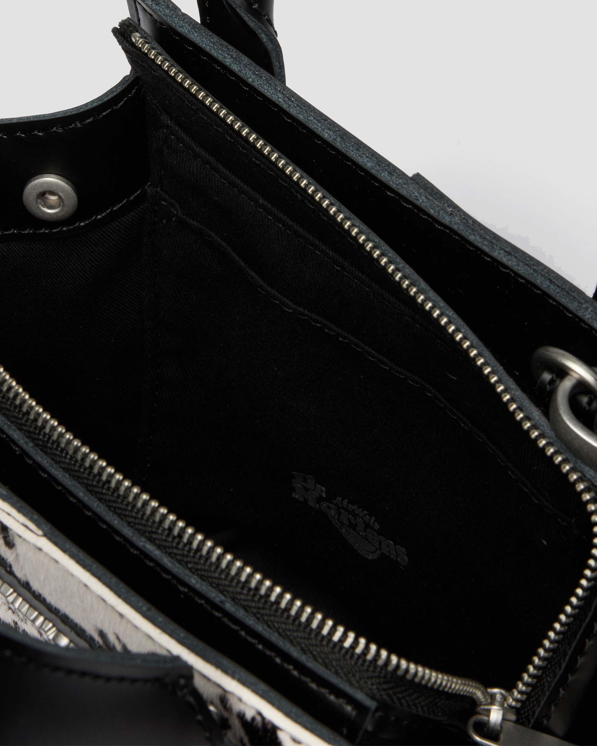 Extra Small Dalmatian Hair On Leather Tote Bag in Crème & Noir