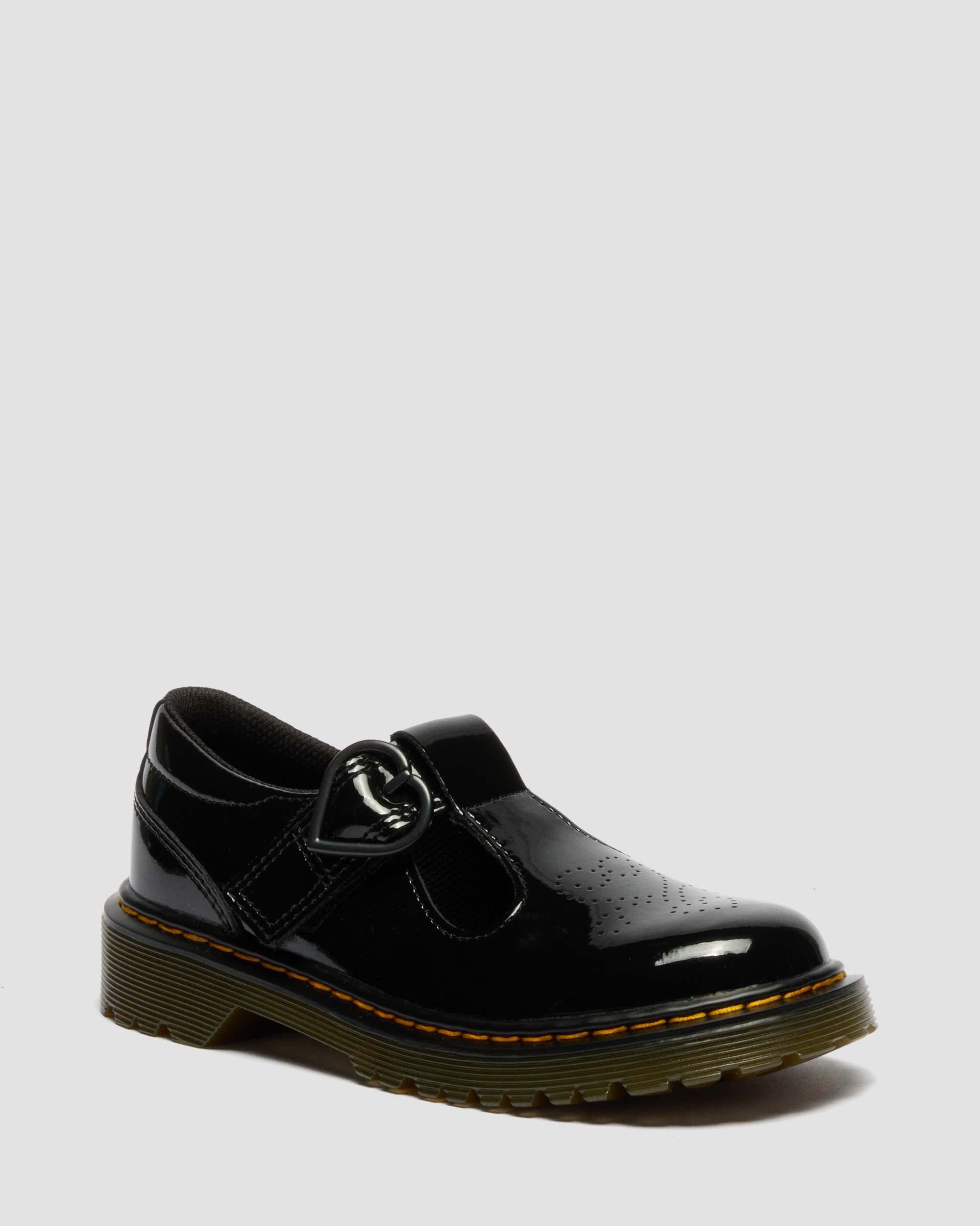 Junior Polly II Heart Patent Leather Shoes in BLACK | Dr. Martens™