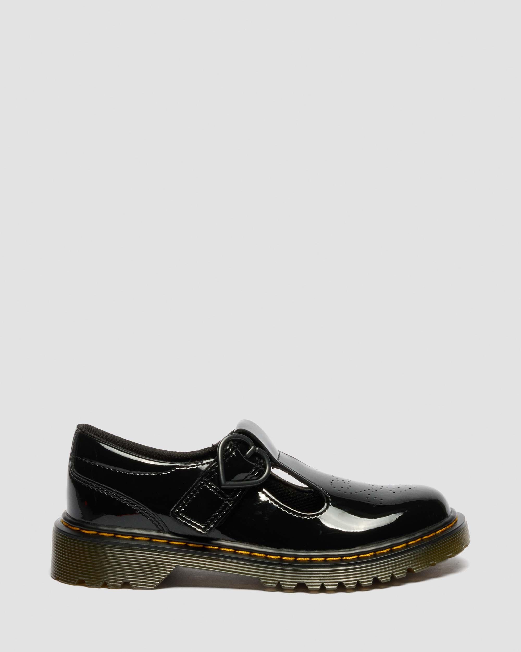 Junior Polly II Heart Patent Leather Shoes in BLACK | Dr. Martens™