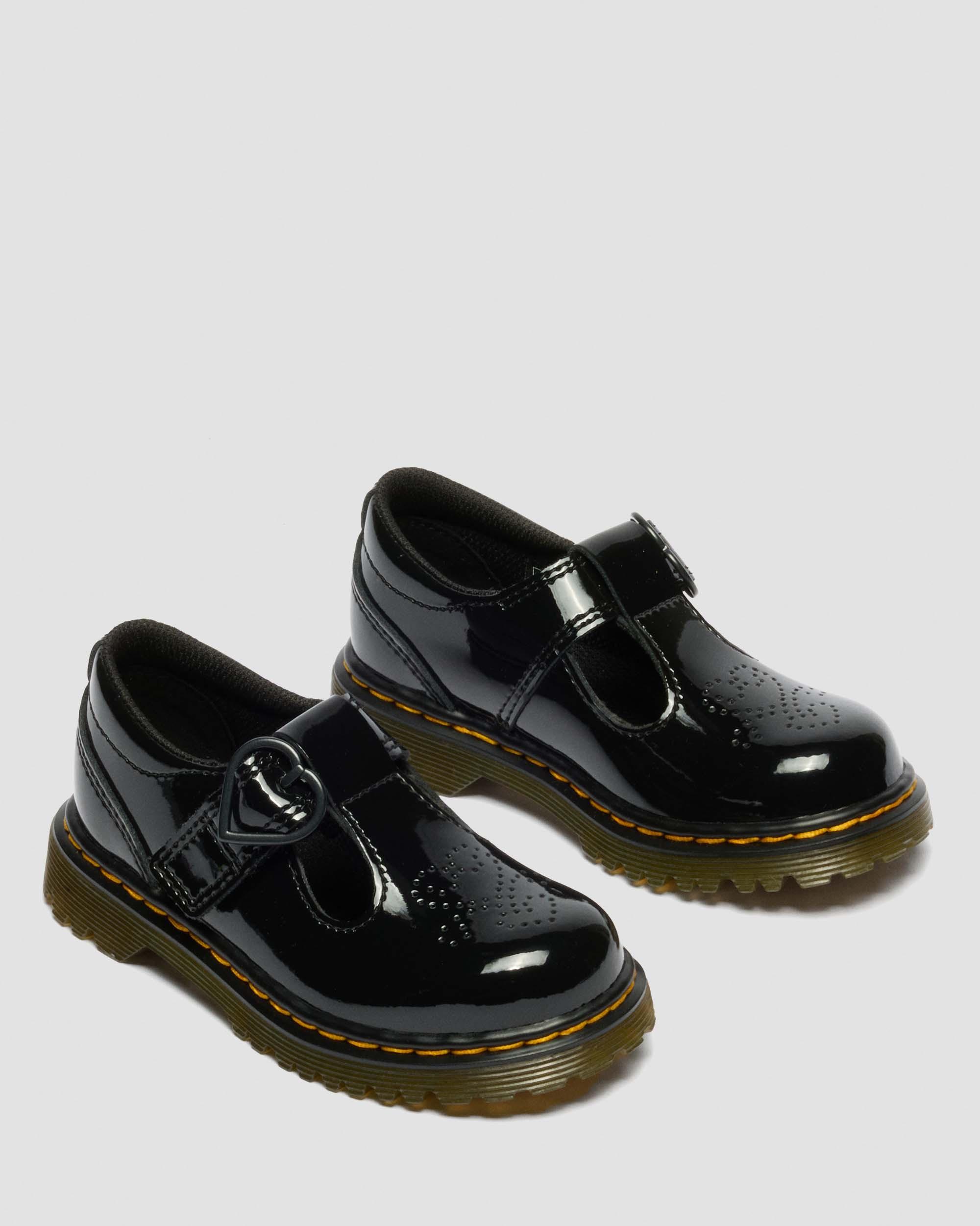 Toddler Polly II Heart Patent Leather Shoes in BLACK | Dr. Martens™