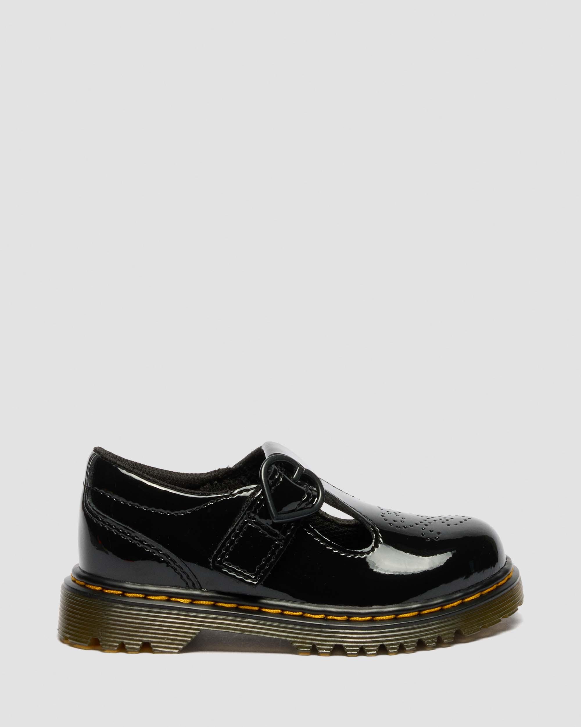 Toddler Polly II Heart Patent Leather Shoes in BLACK | Dr. Martens™