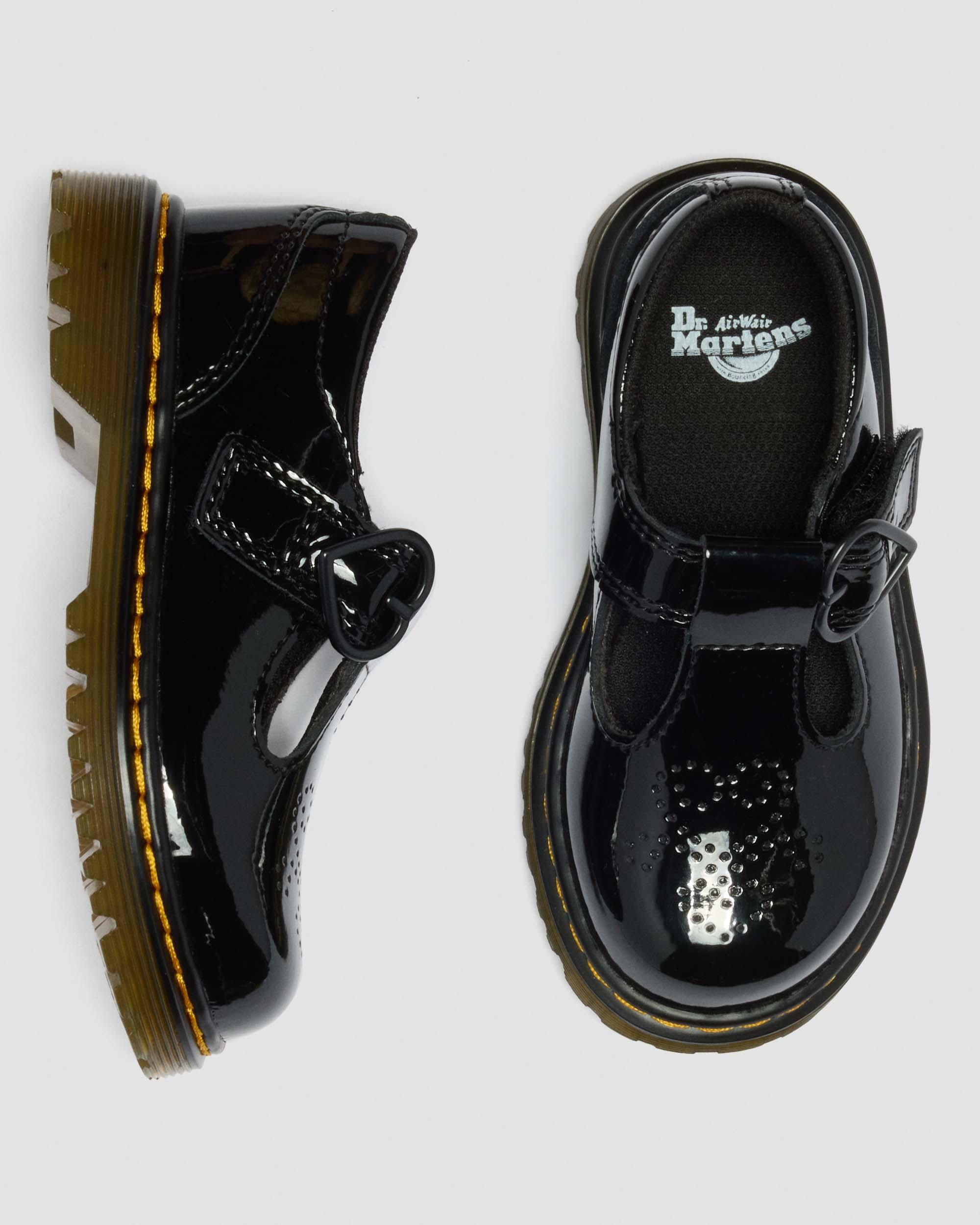 Toddler Polly II Heart Patent Leather Shoes in BLACK | Dr. Martens™