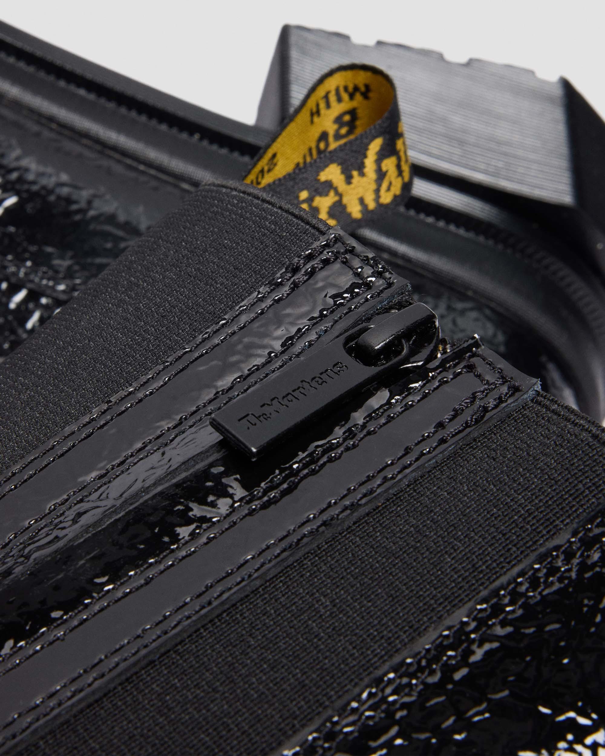 Maybole Hoge Lakleren Chelsea Boots met Vierkante Neus in Zwart