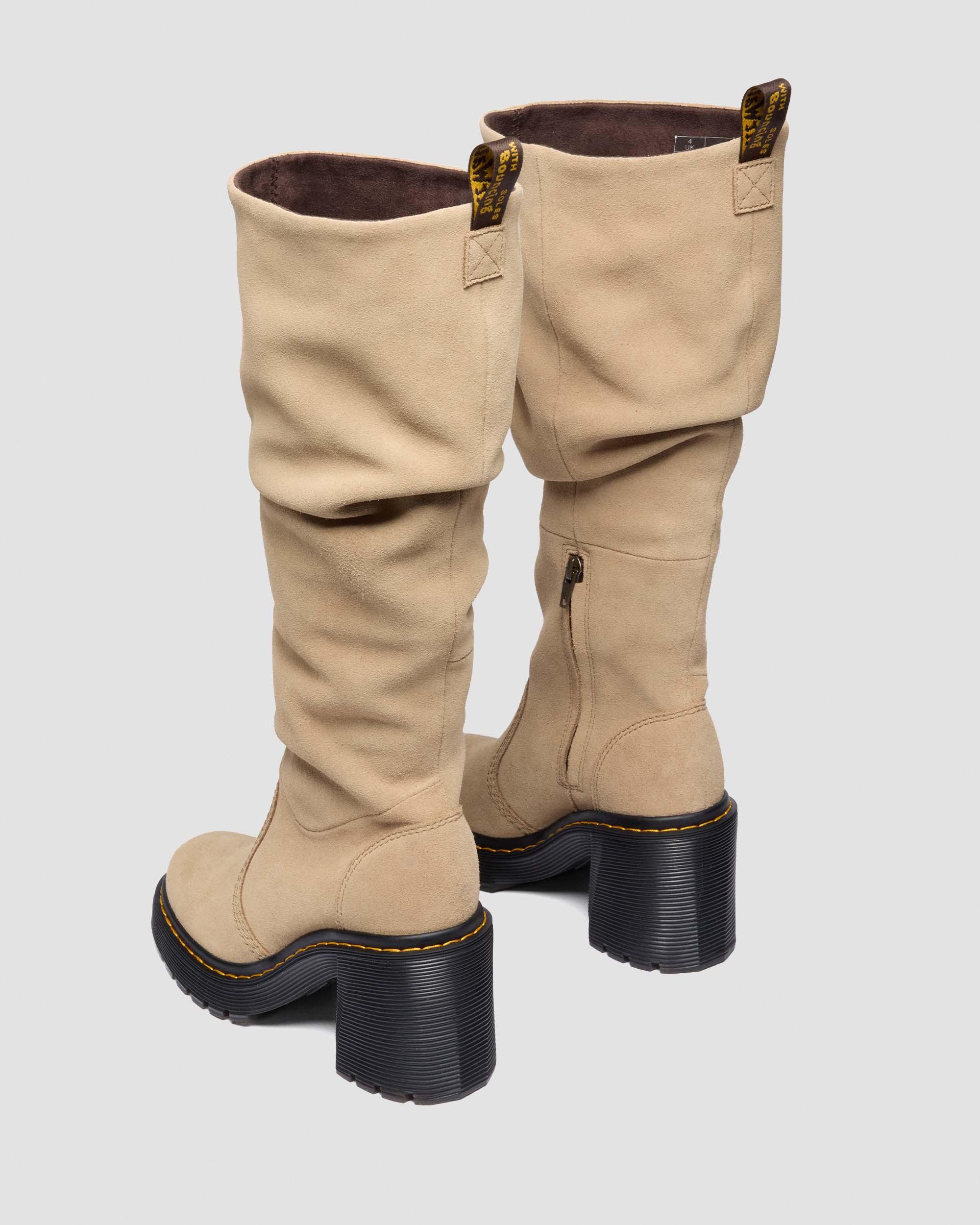 STIVALI ALTI KASEY IN CAMOSCIO CON TACCO in Camel