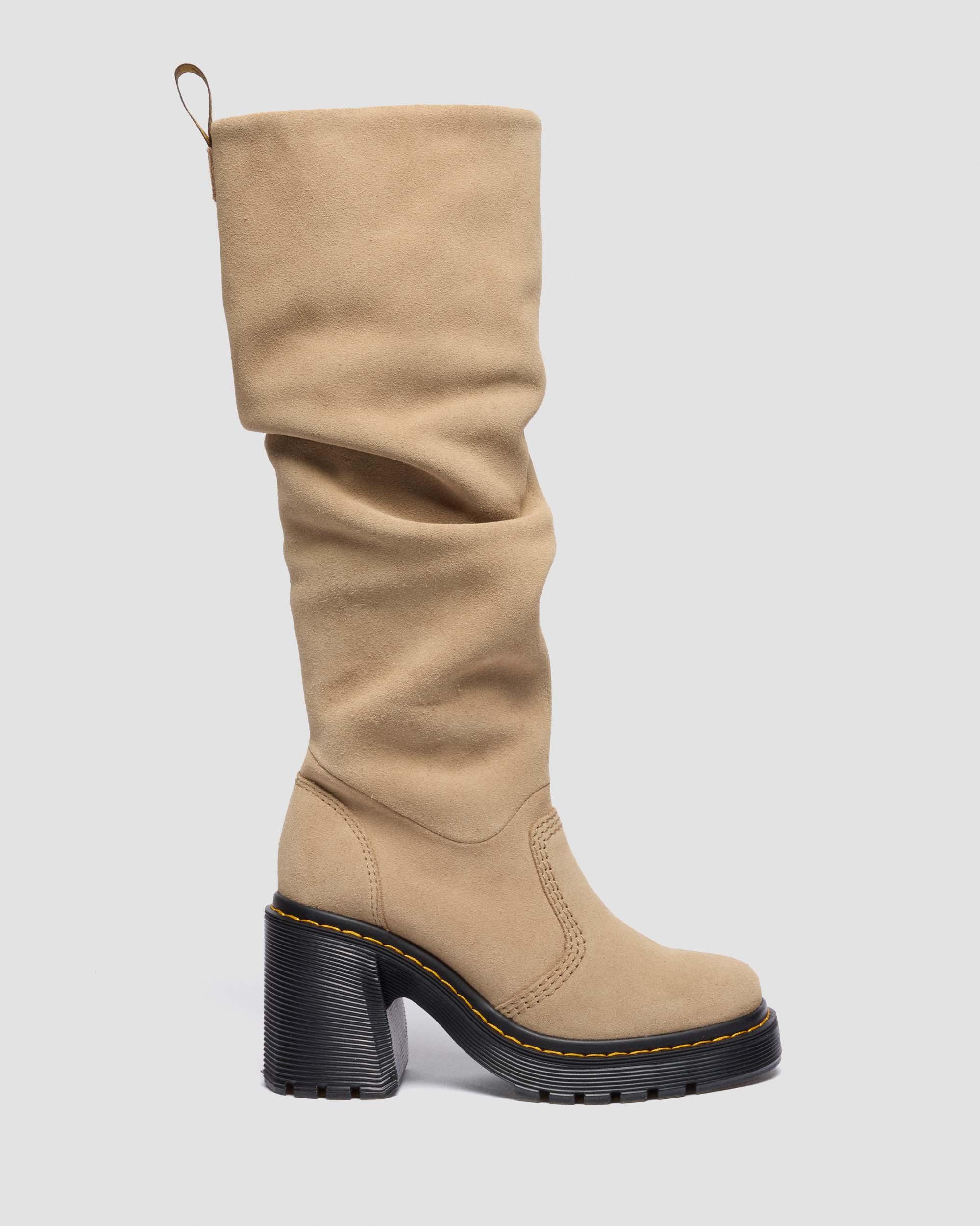 STIVALI ALTI KASEY IN CAMOSCIO CON TACCO in Camel