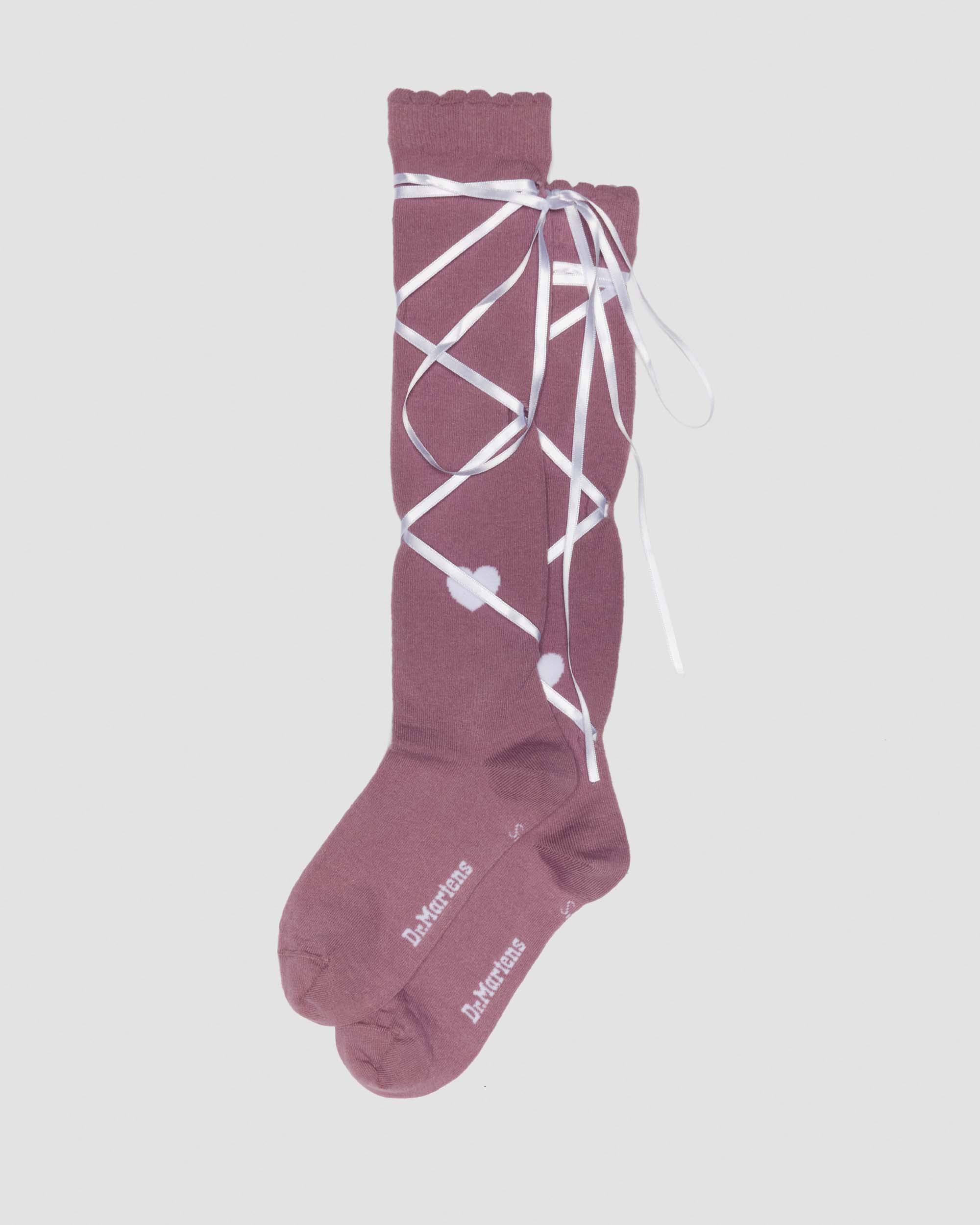 Long Lace-Up Organic Cotton Blend Socks