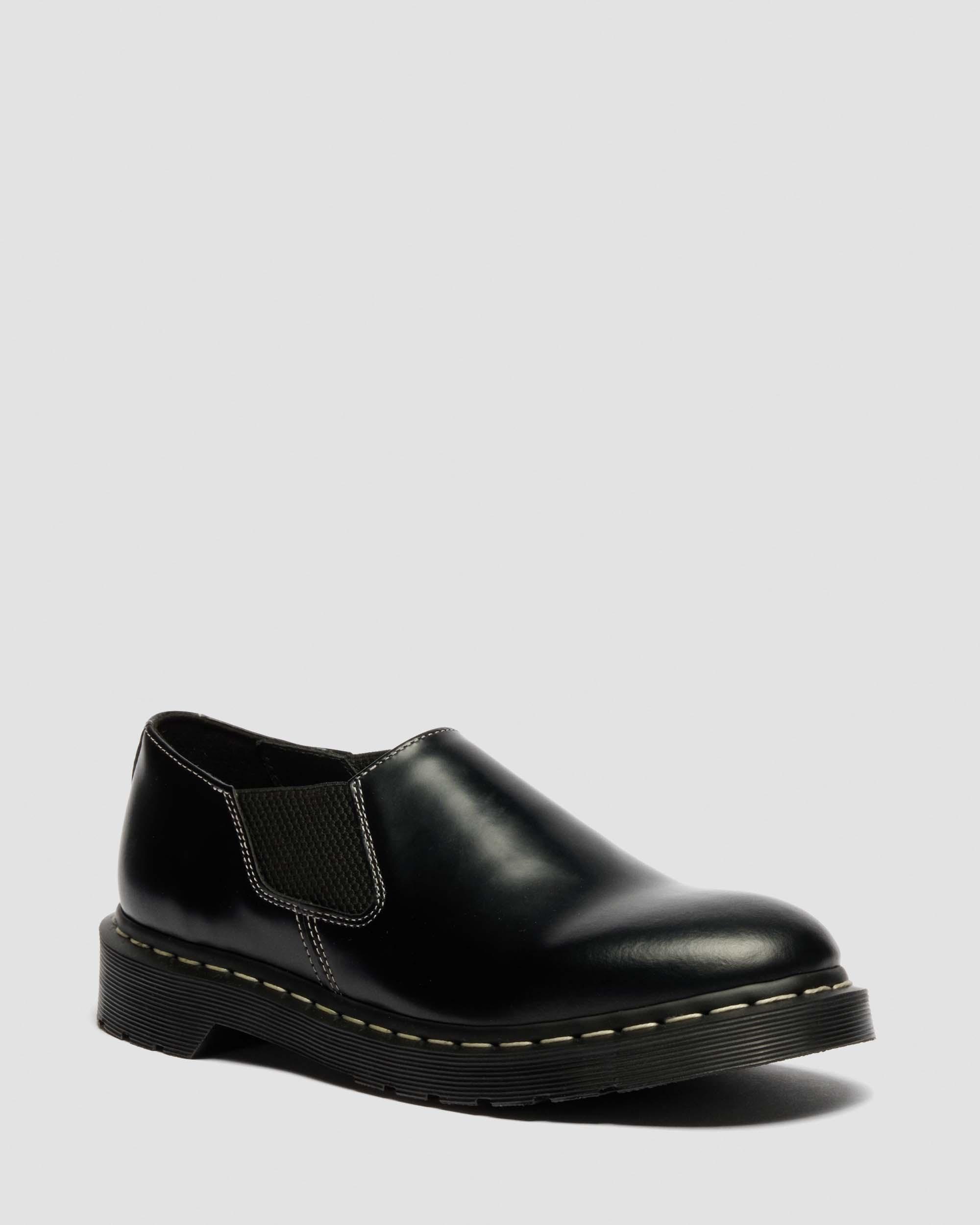 Louis Smooth Leather Slip On Shoes in BLACK | Dr. Martens™