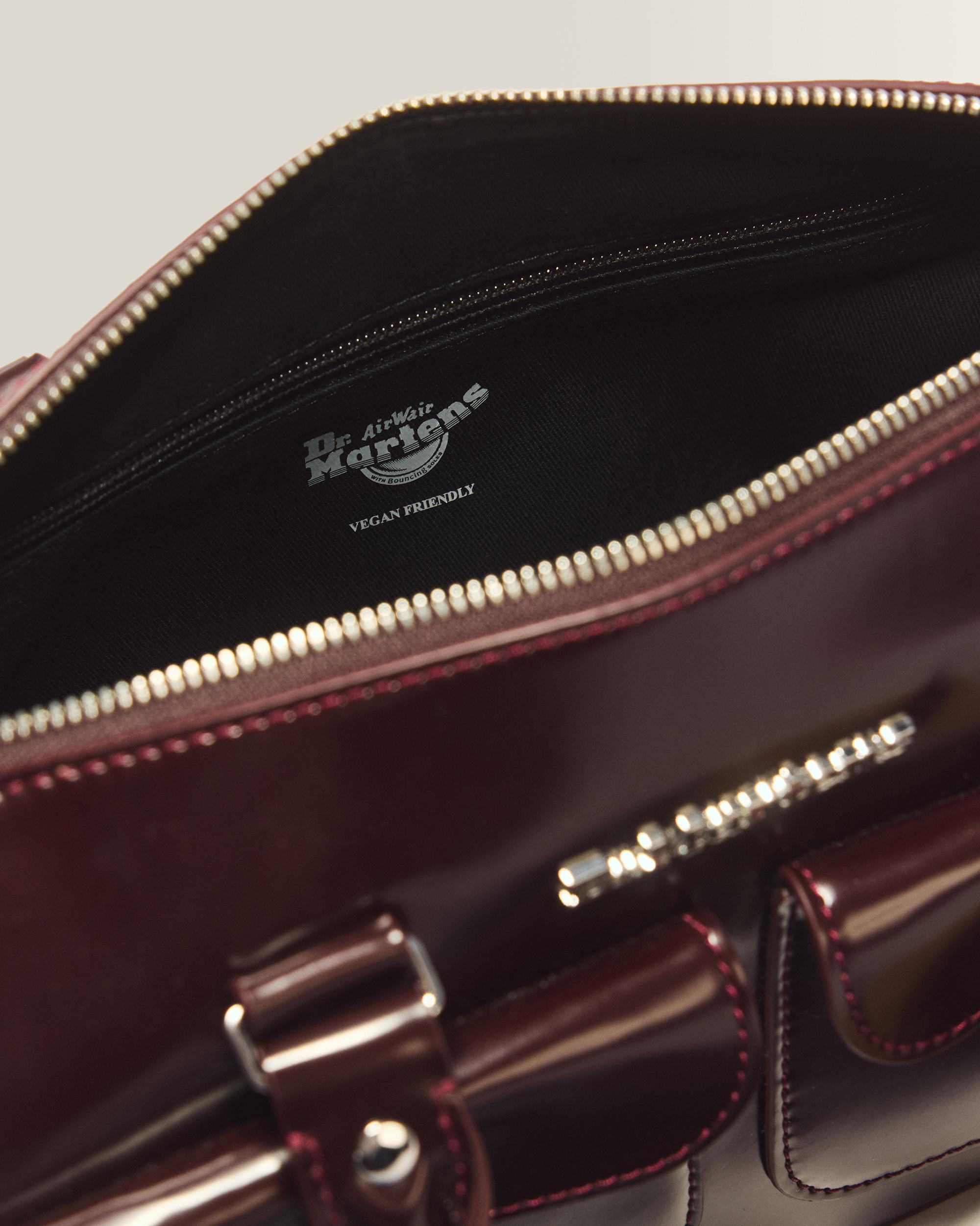 Top Handle Rub Off Leather Bag in Red | Dr. Martens