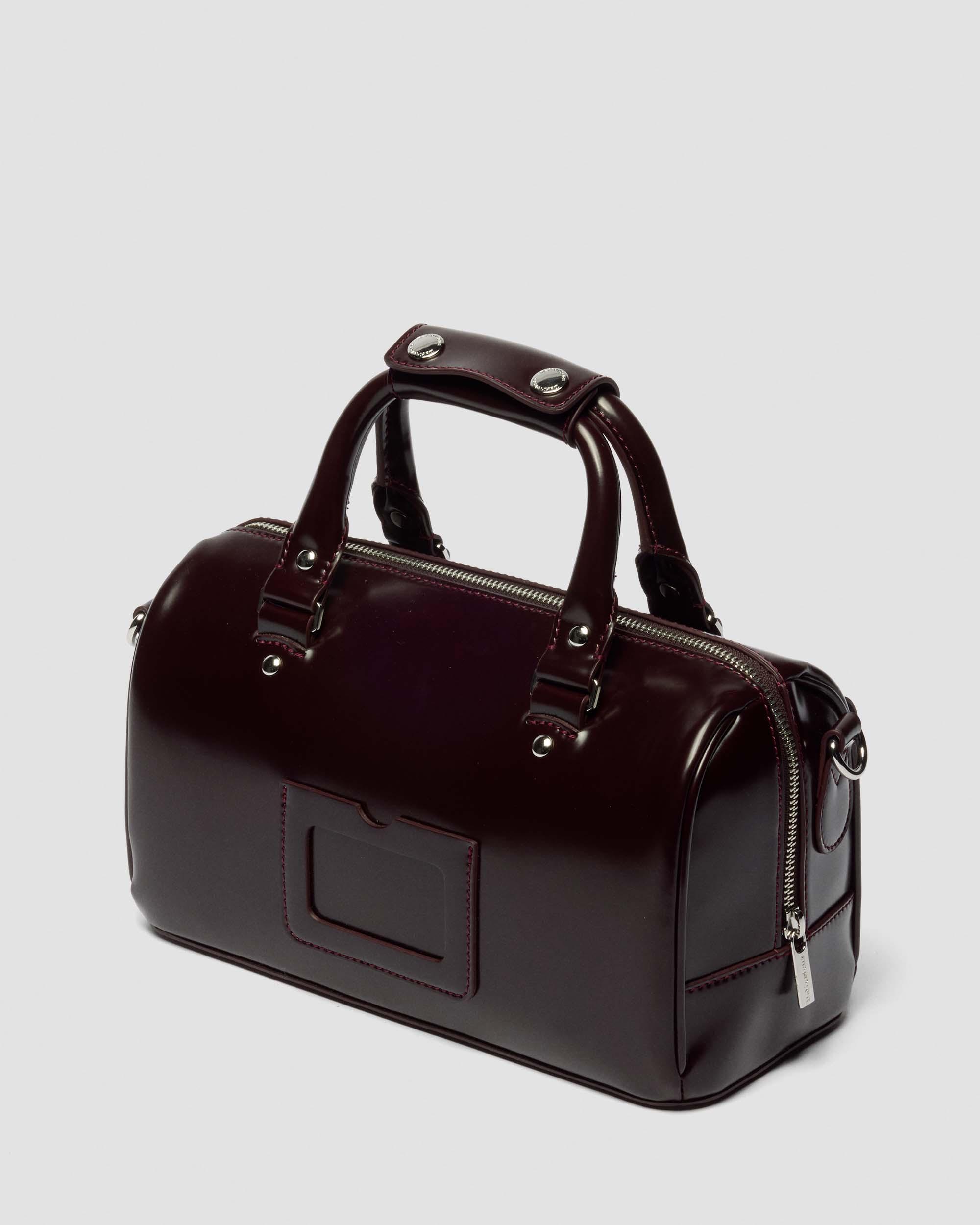 Taske i Rub Off-læder med tophåndtag in Kirsebærrød