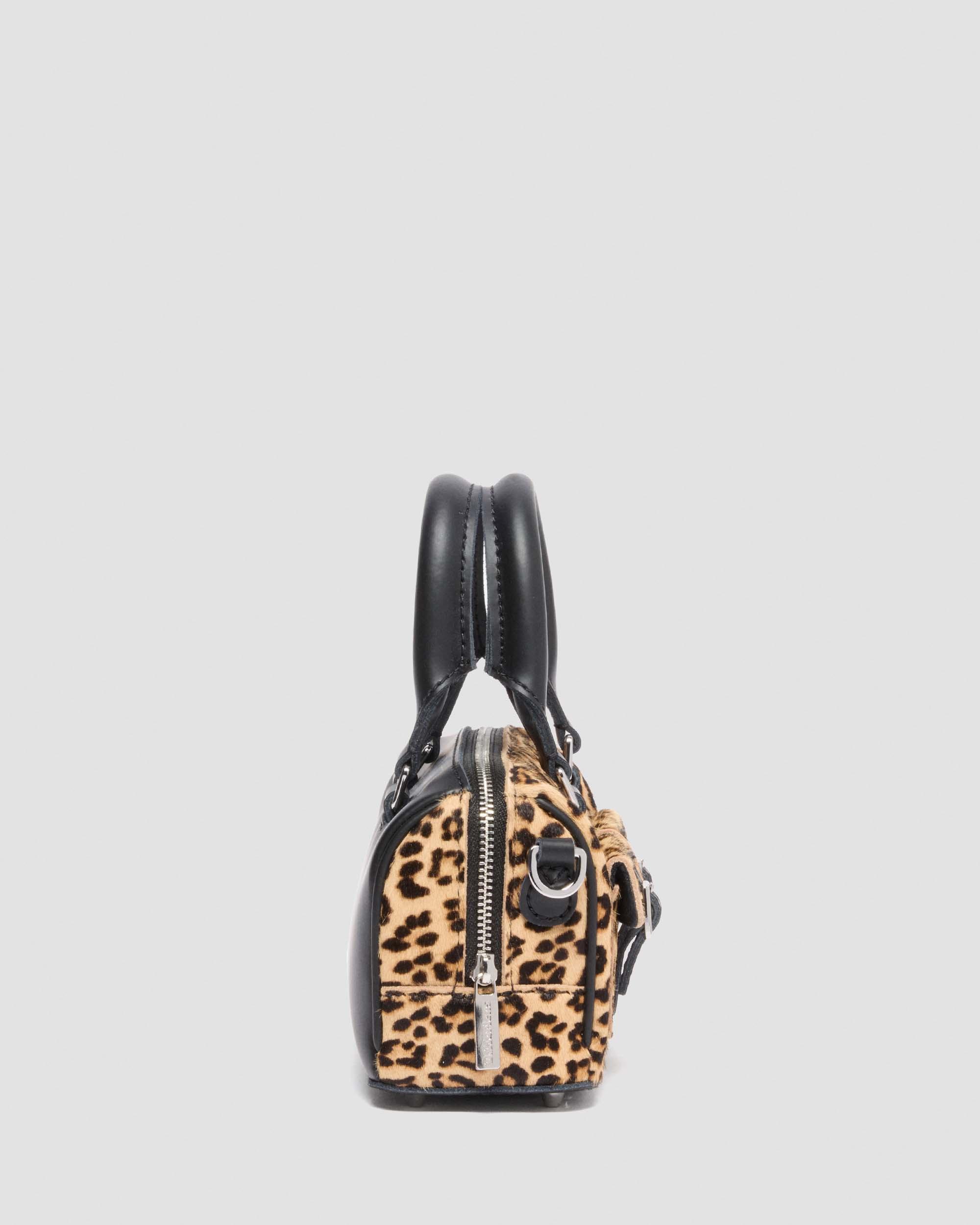 Musta & Gyldenbrun Mini Top Handle Leopard Print -laukku