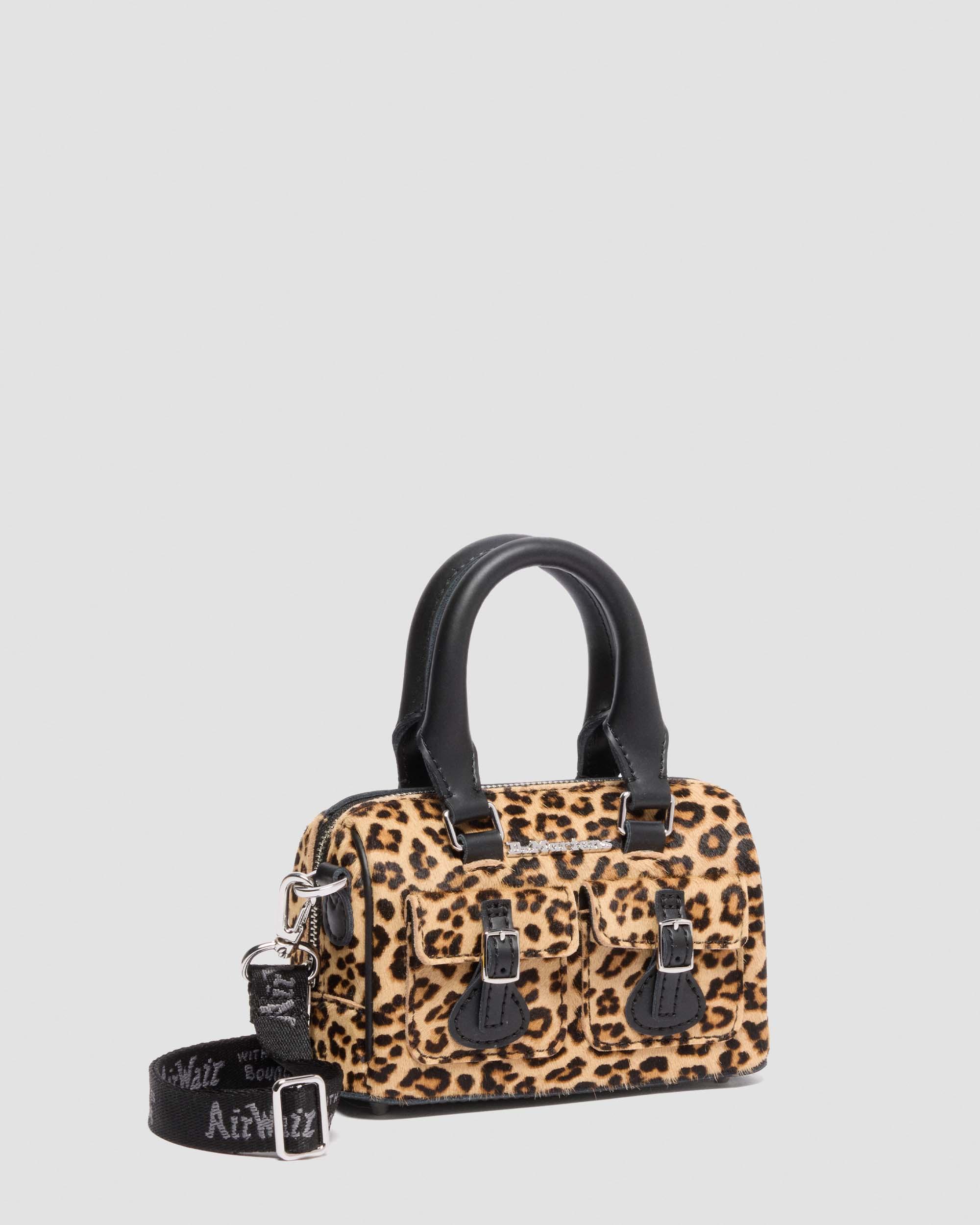 Musta & Gyldenbrun Mini Top Handle Leopard Print -laukku