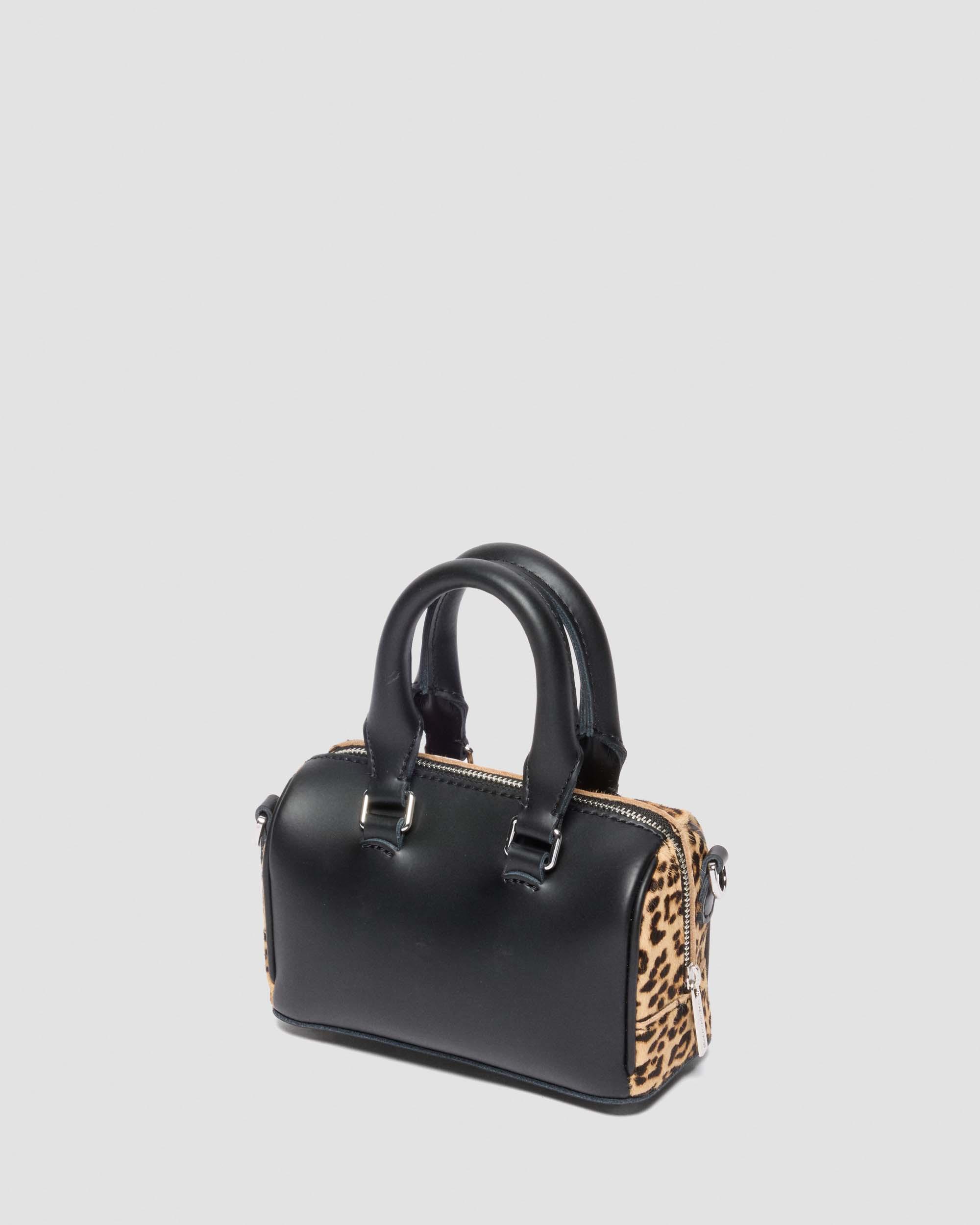 Musta & Gyldenbrun Mini Top Handle Leopard Print -laukku