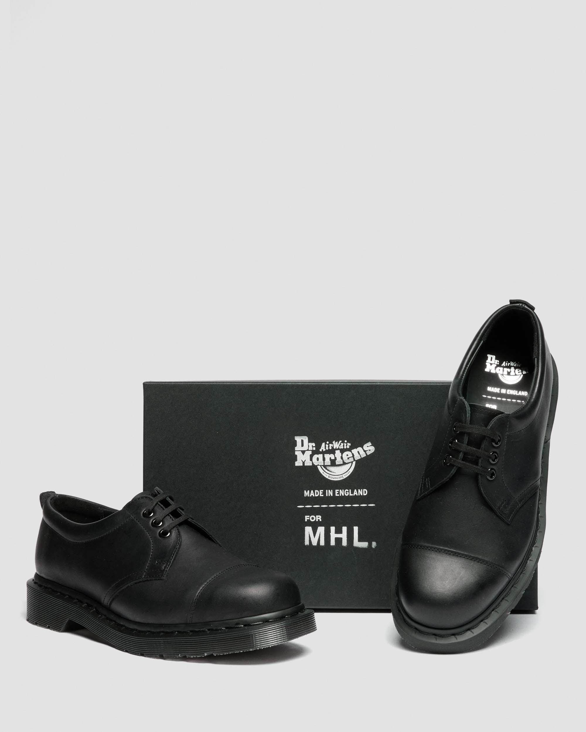 1461 MHL 3-Eye Leather Shoes in Black | Dr. Martens