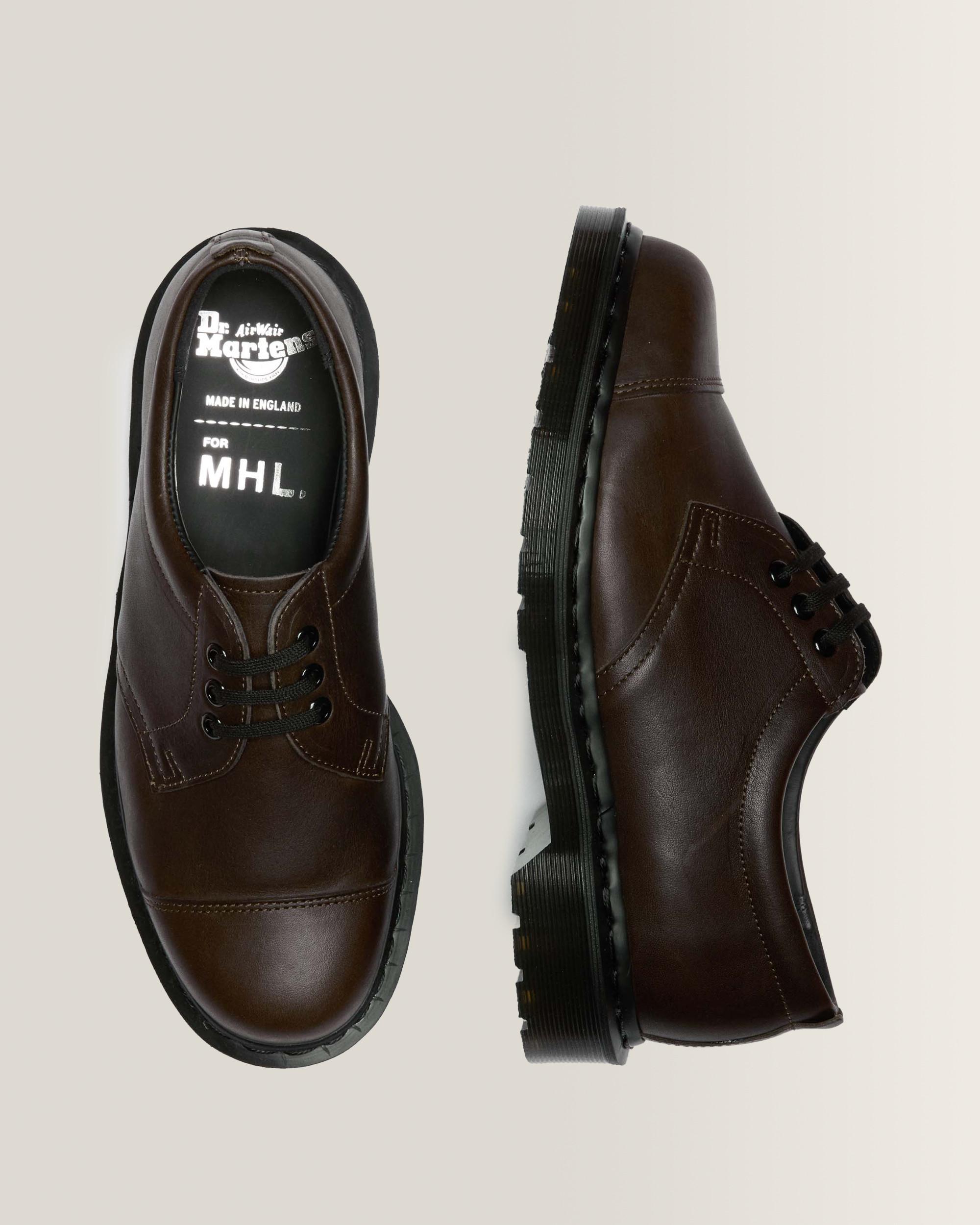 Scarpe 1461 MHL. in pelle a 3 occhielli  in Marrone