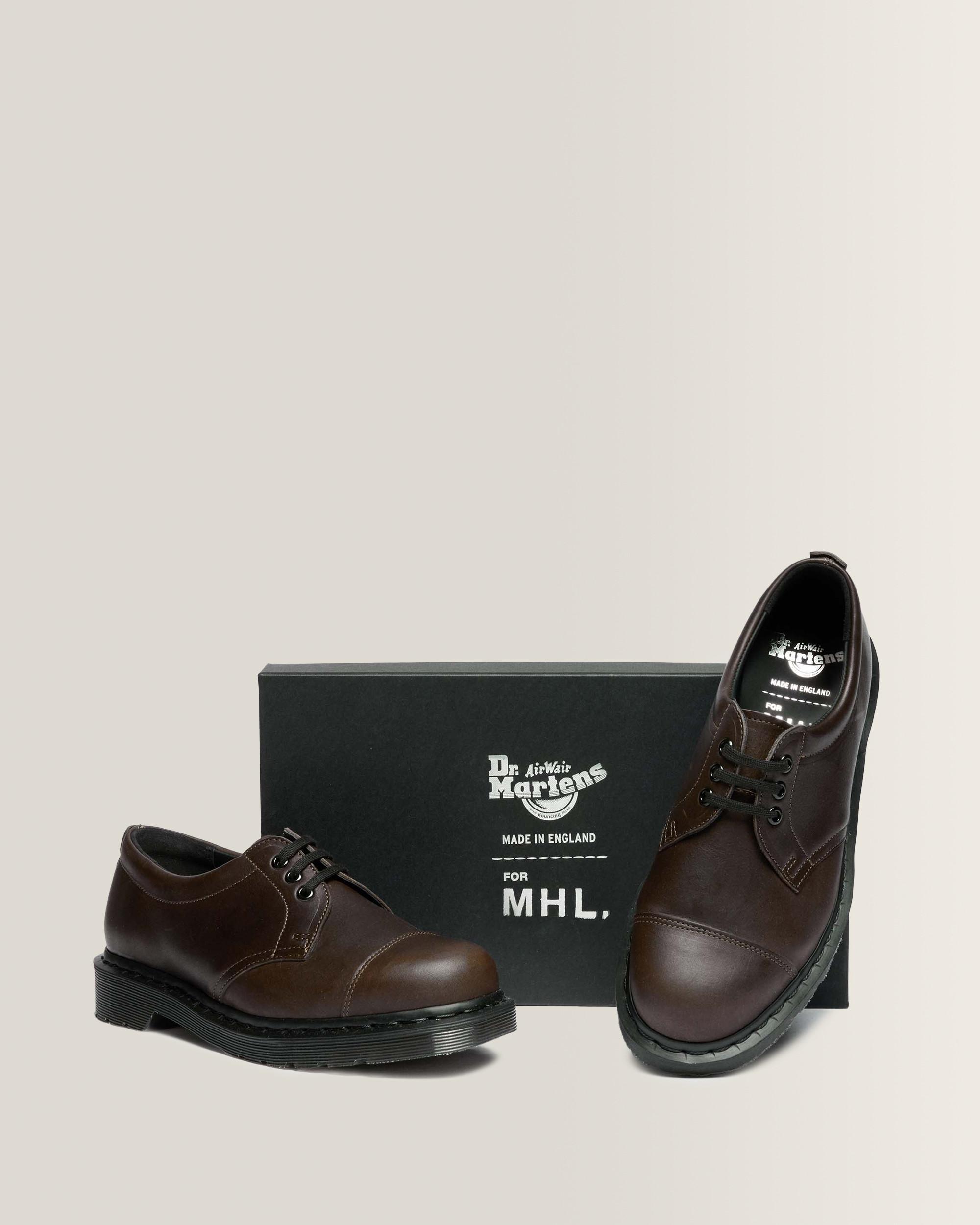 Scarpe 1461 MHL. in pelle a 3 occhielli  in Marrone