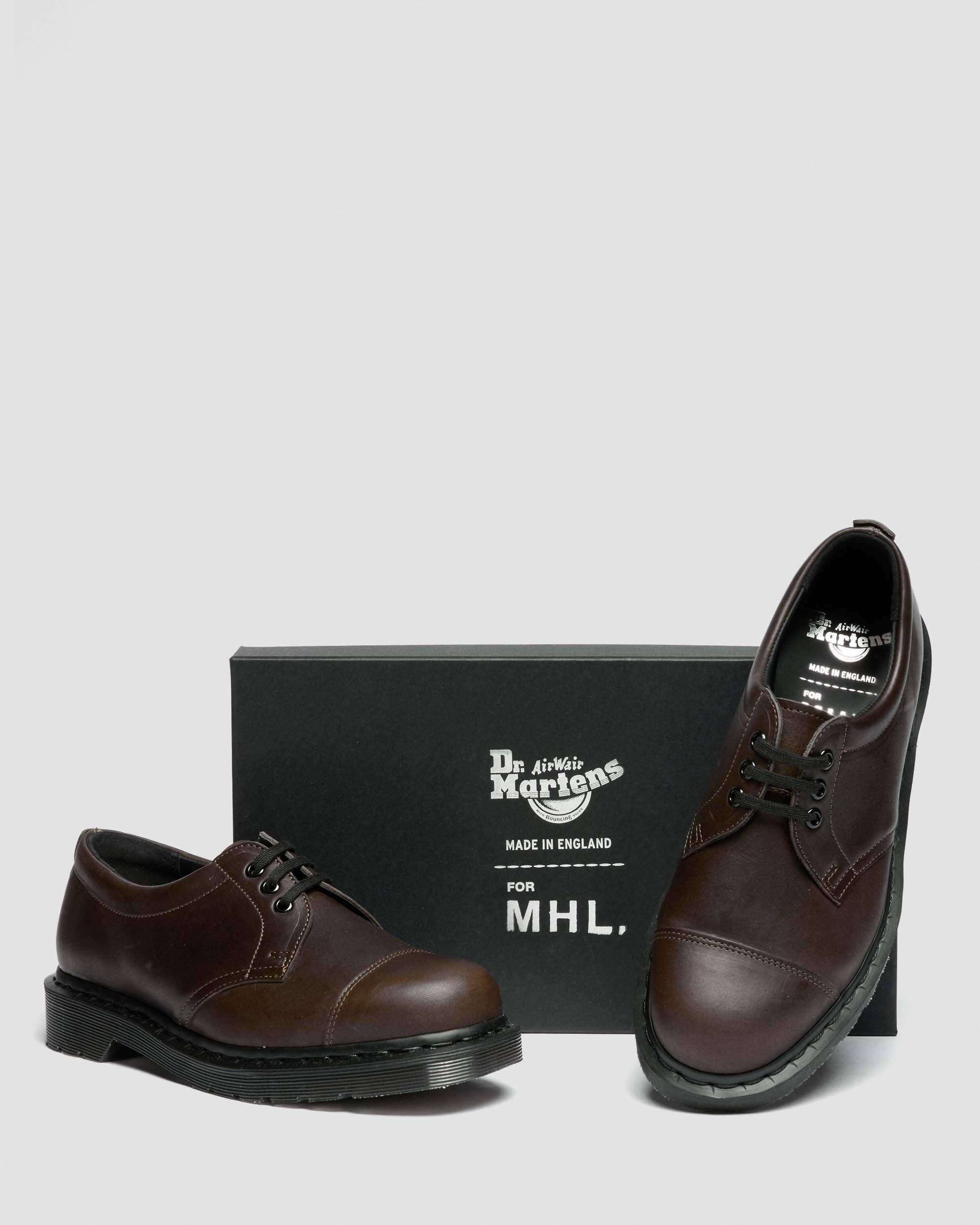 Scarpe 1461 MHL. in pelle a 3 occhielli  in Marrone