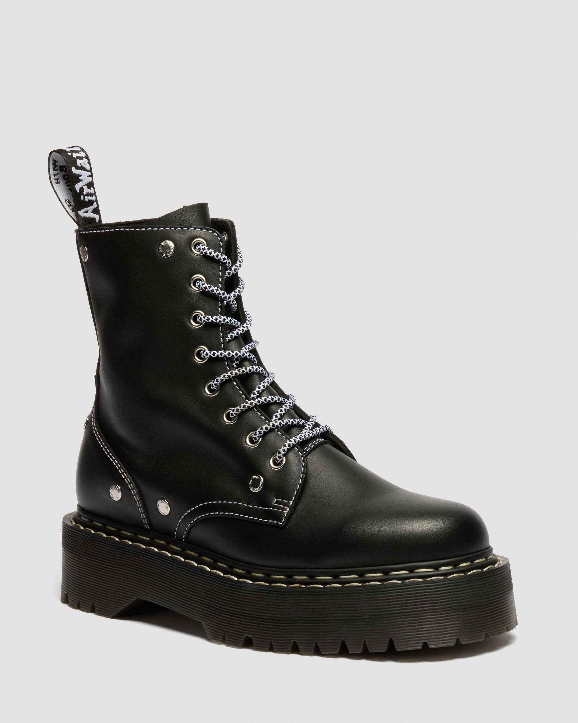 Jadon Monochrome Sendal Leather Platform Boots in Black | Dr. Martens