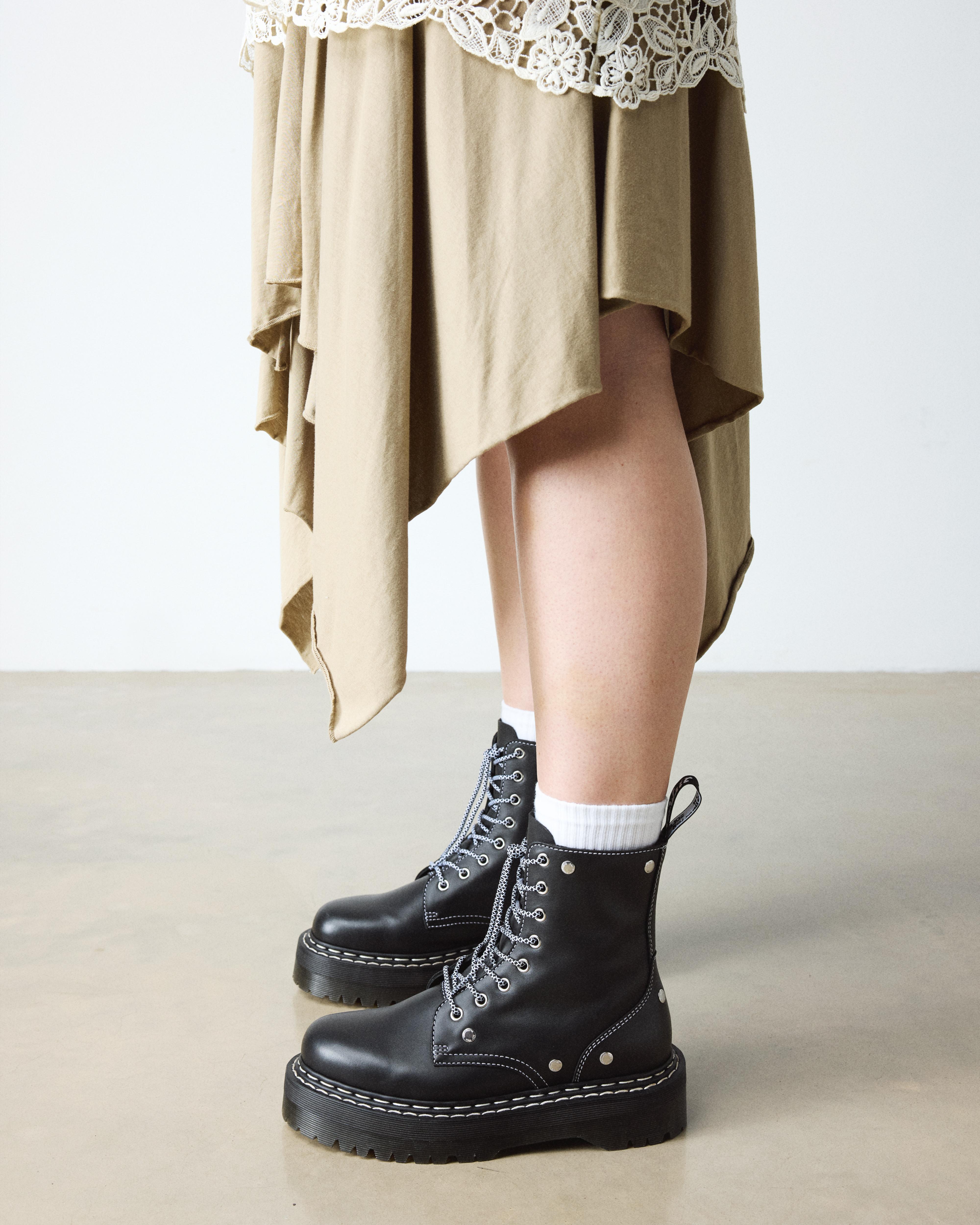 Jadon Monochrome Sendal Leather Platform Boots in Black | Dr. Martens