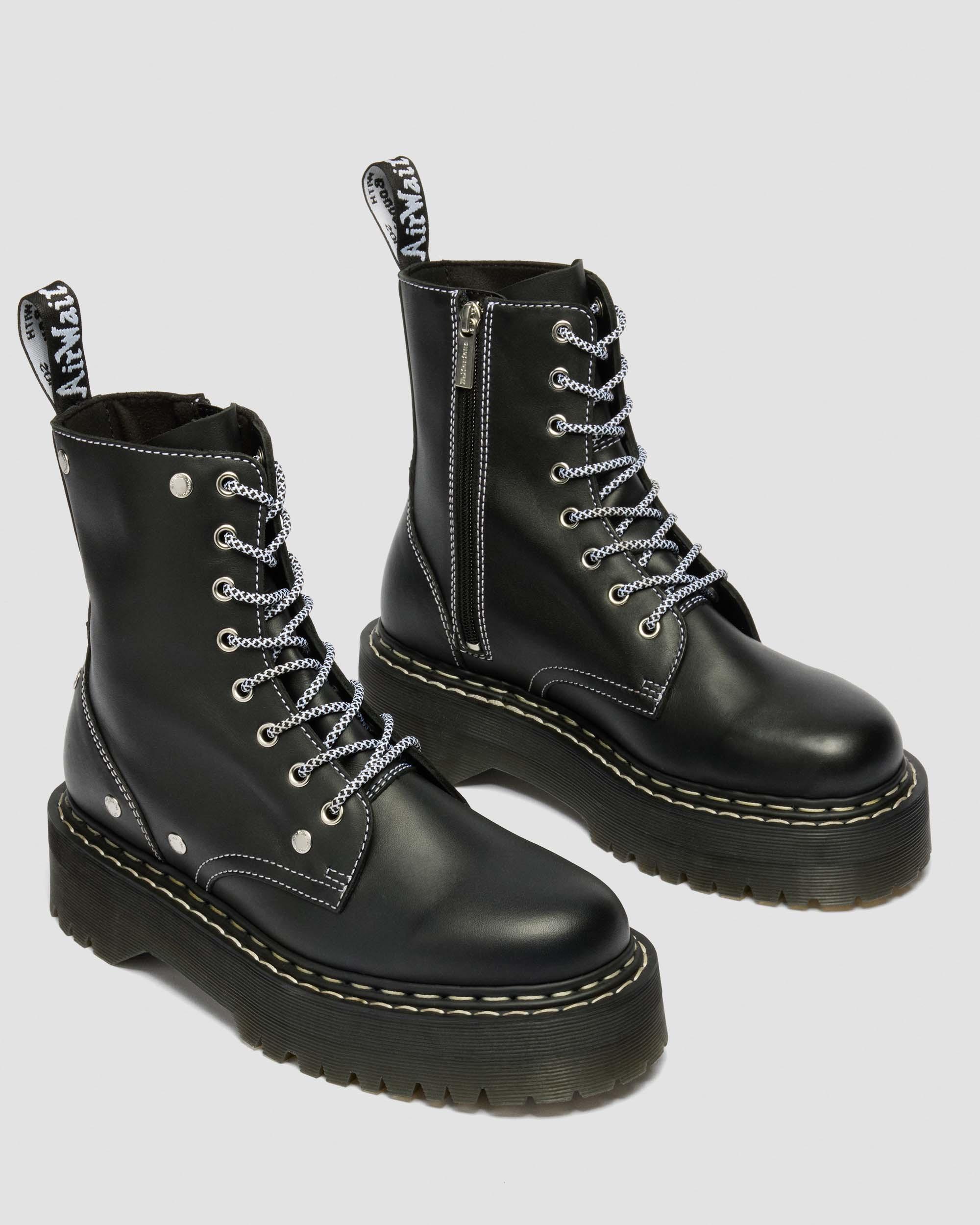 Jadon Monochrome Sendal Leather Platform Boots in Black | Dr. Martens