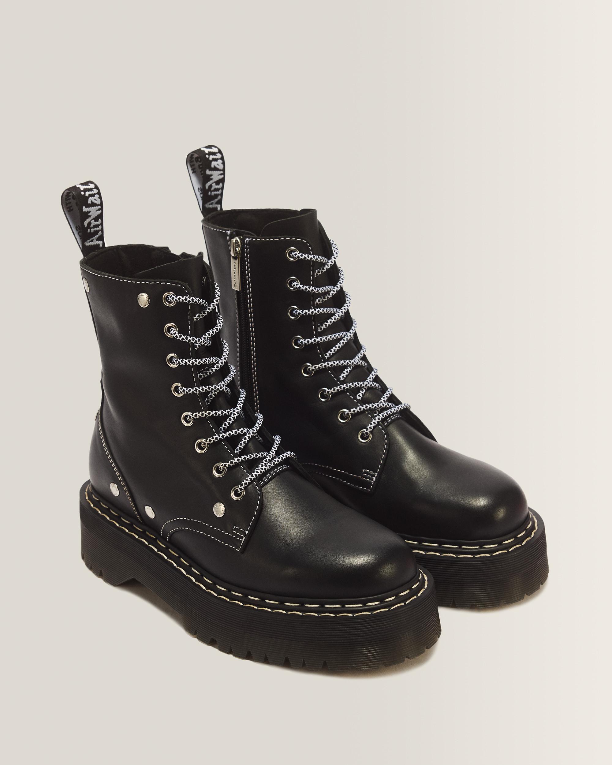 Jadon Monochrome Sendal Leather Platform Boots in Black | Dr. Martens