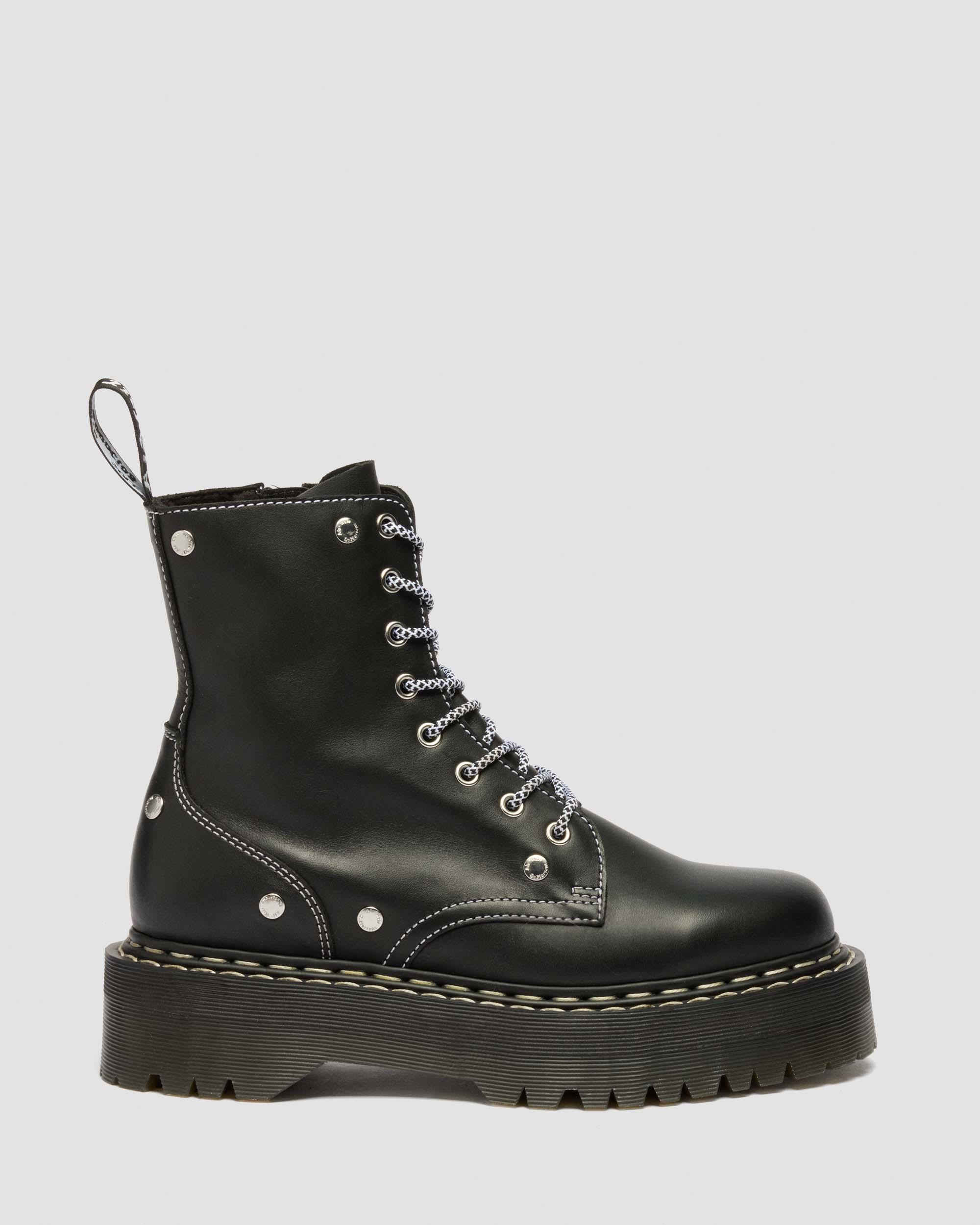Jadon Monochrome Sendal Leather Platform Boots in Black | Dr. Martens