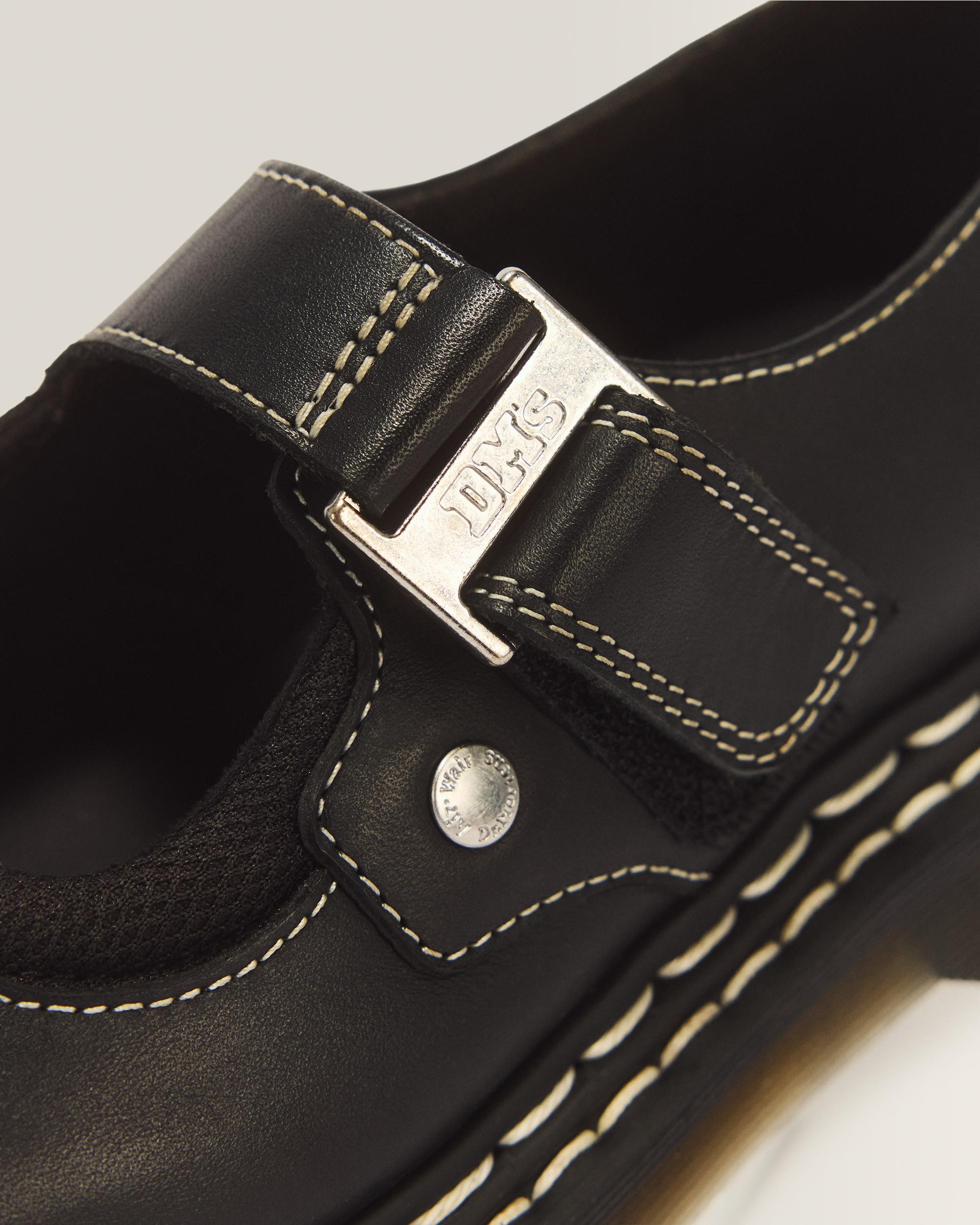 Mary Jane Bex Double Stitch Leather Shoes in Black | Dr. Martens