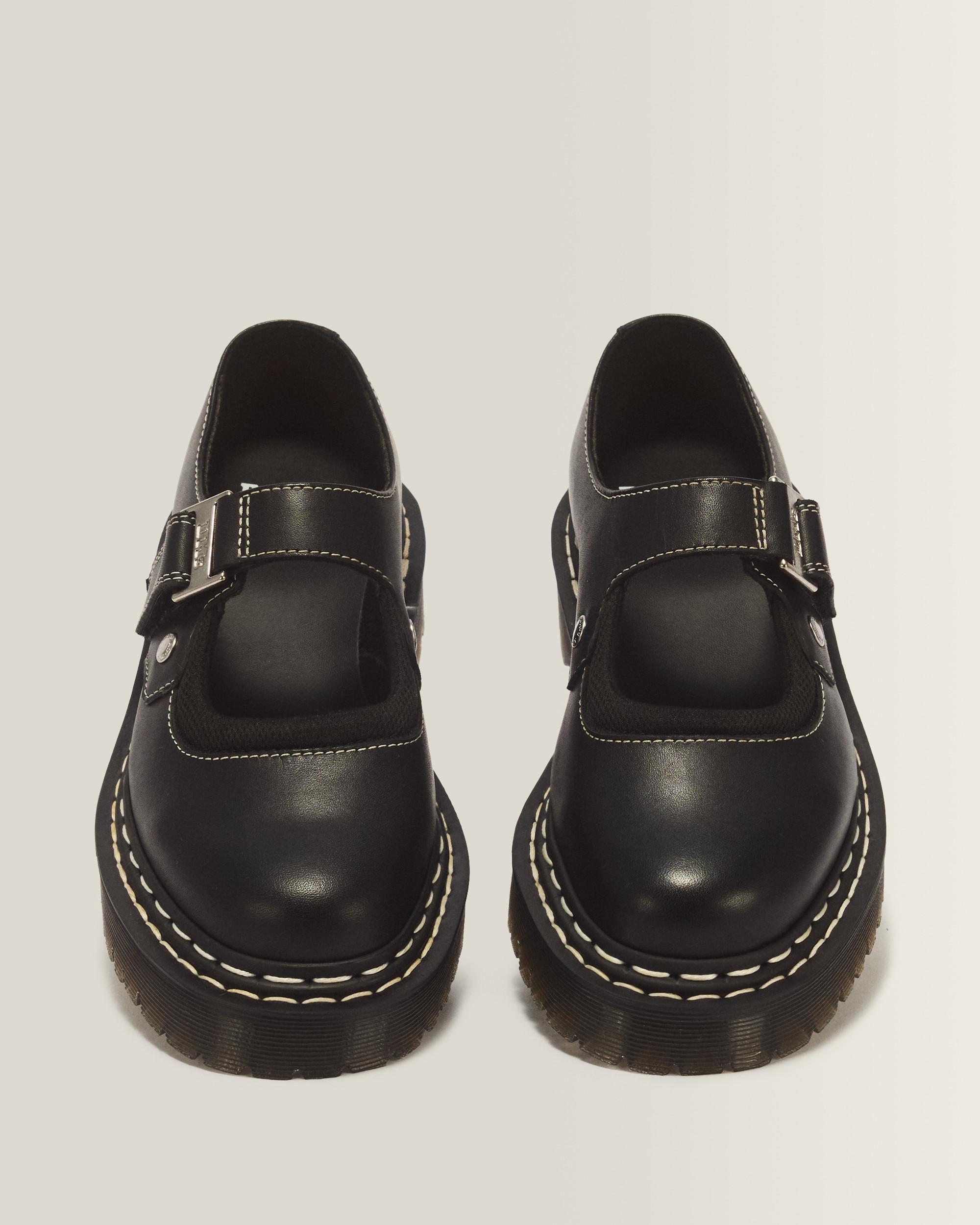 Mary Jane Bex Double Stitch Leather Shoes in Black | Dr. Martens
