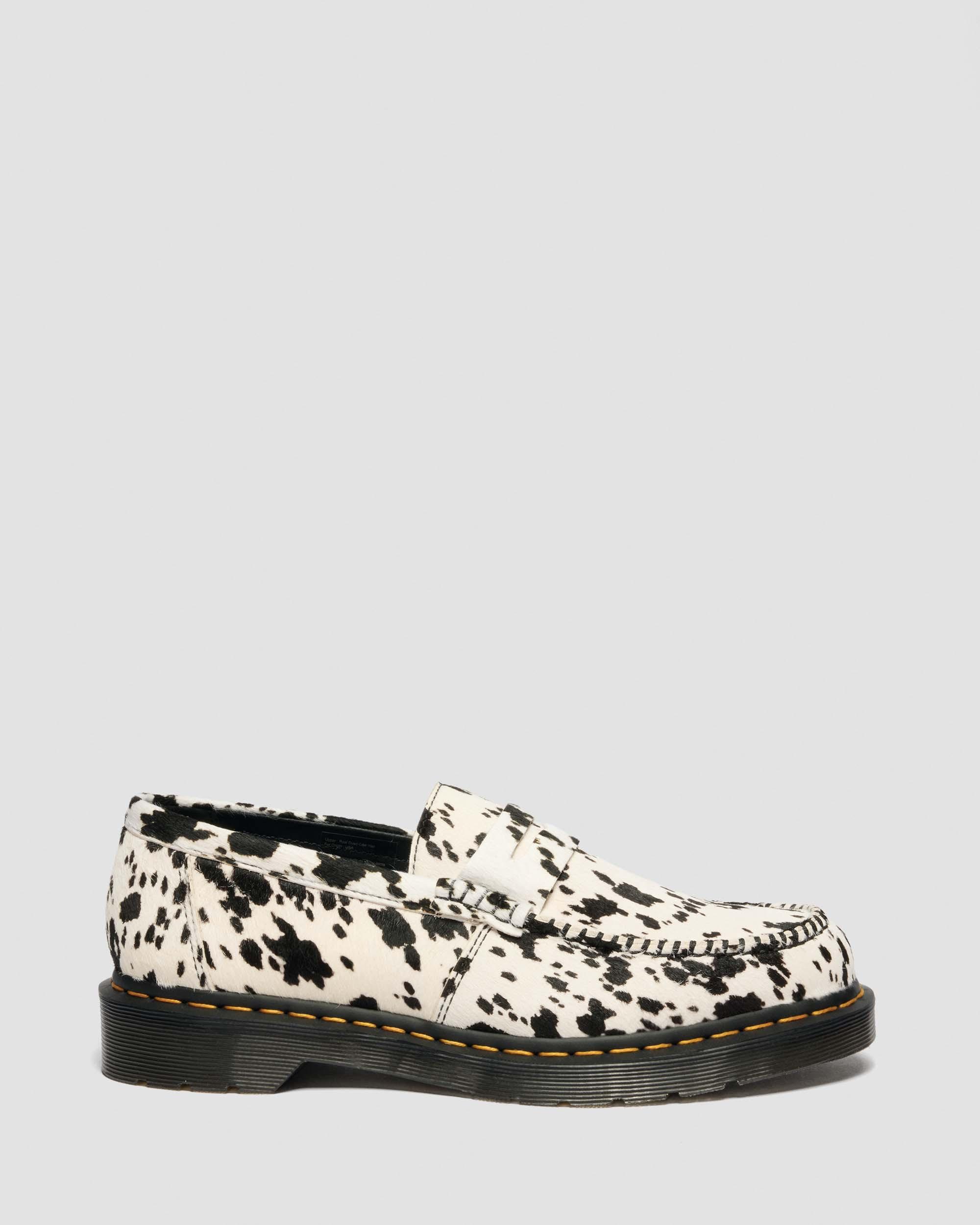 Penton Dalmatian Hair On Leather Loafers in CREAM+BLACK | Dr. Martens™