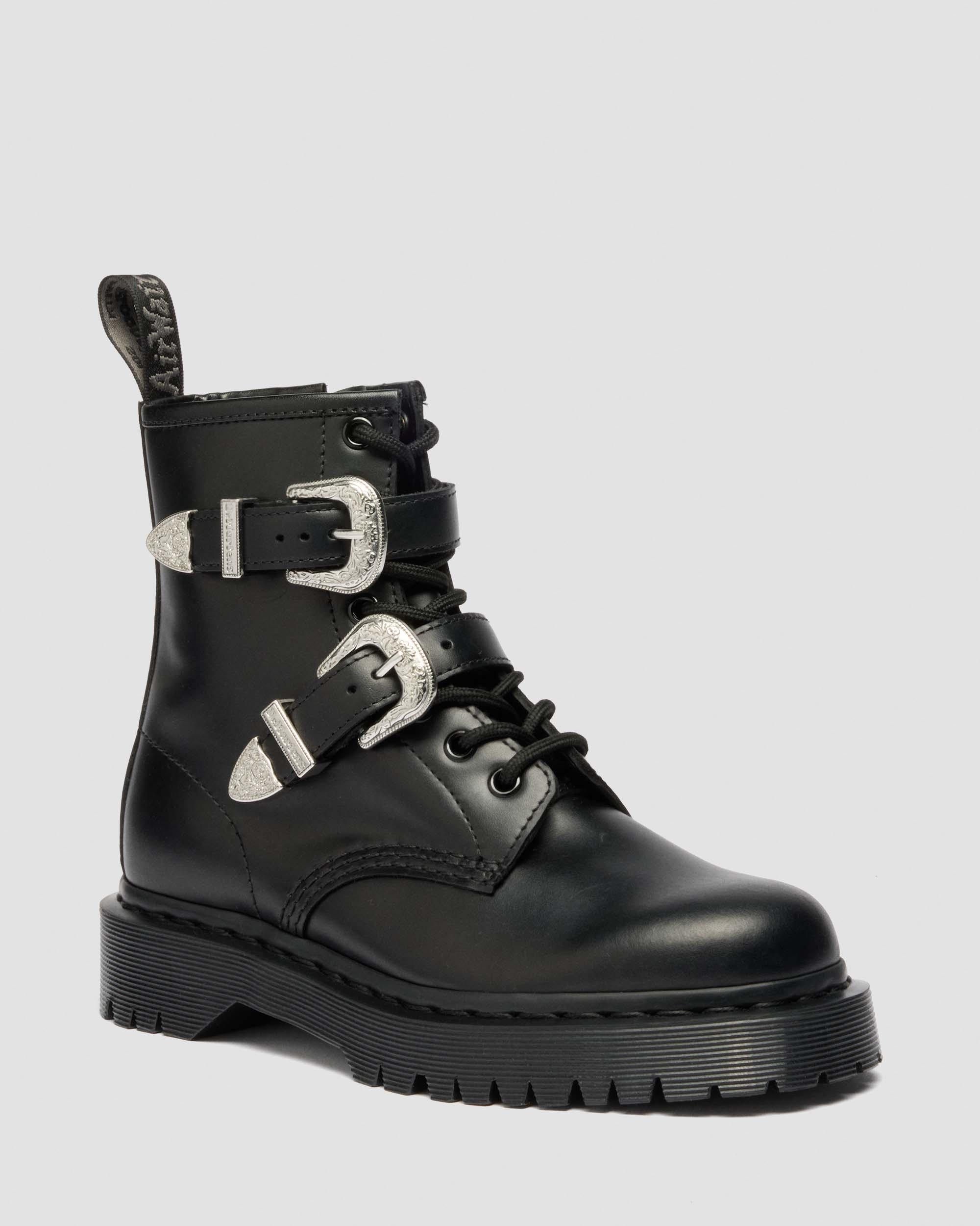Boots 1460 Bex Western Buckle en cuir in Noir