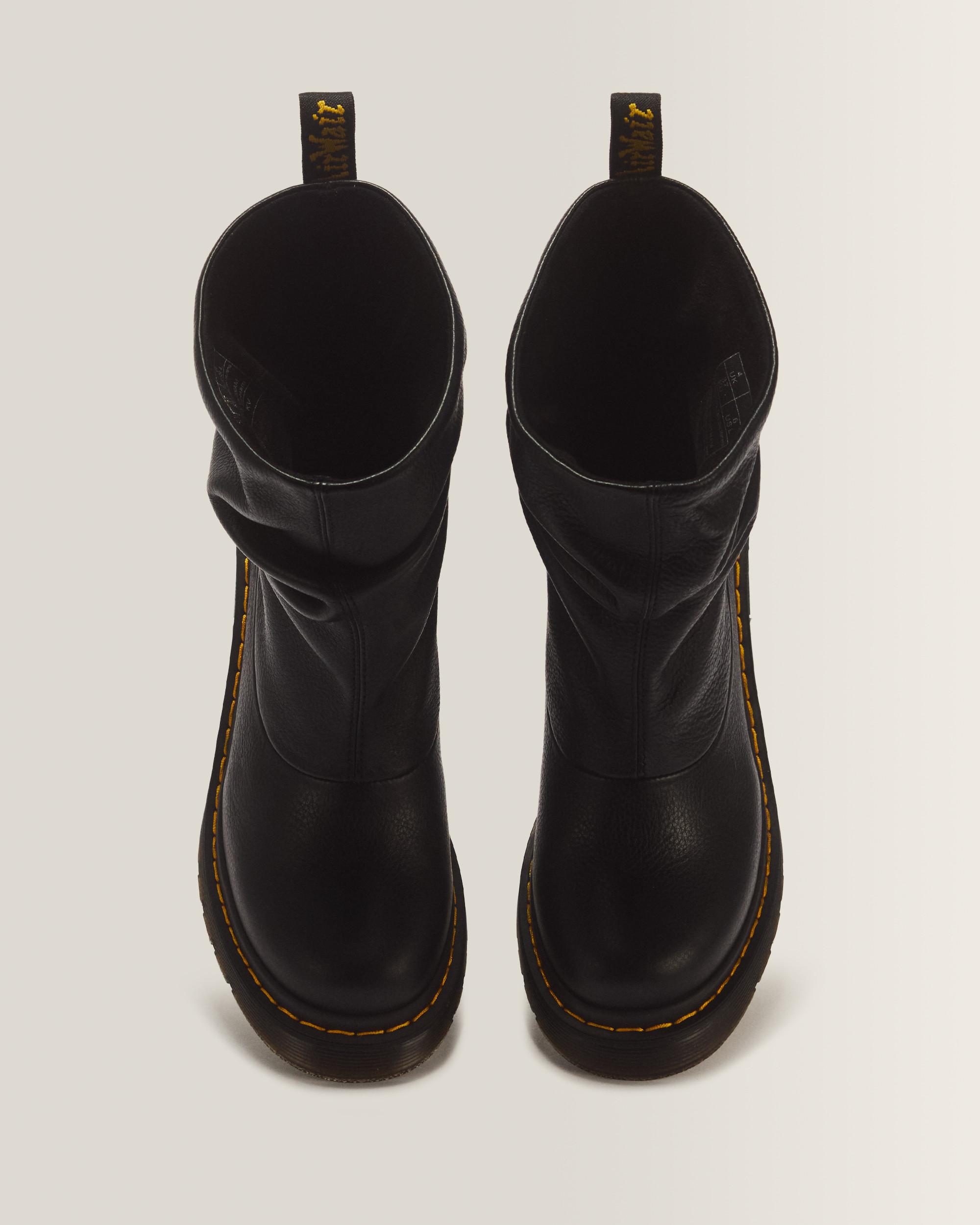 Kasey Lo Virginia Leather Heeled Boots in Black