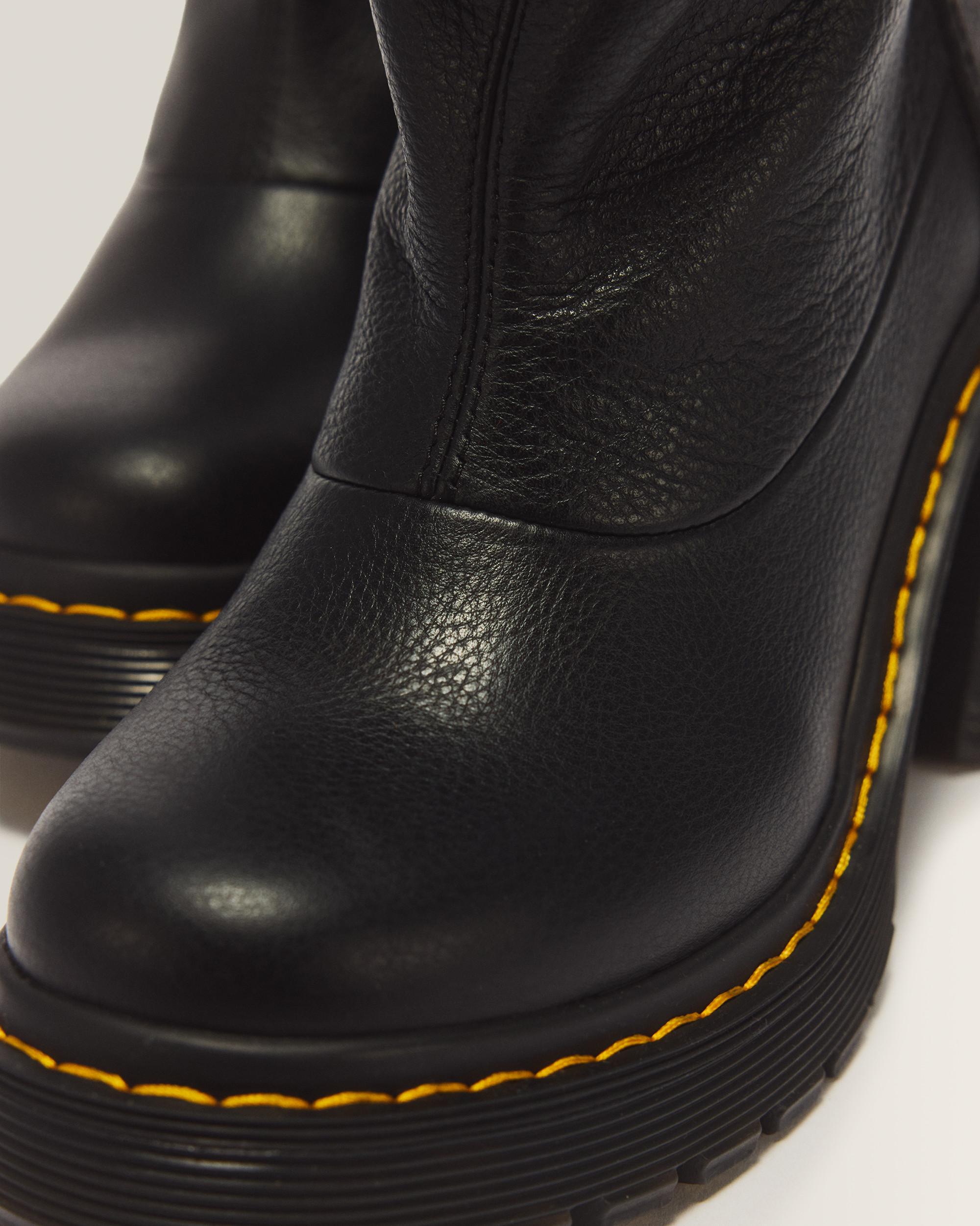Kasey Lo Virginia Leather Heeled Boots in Black