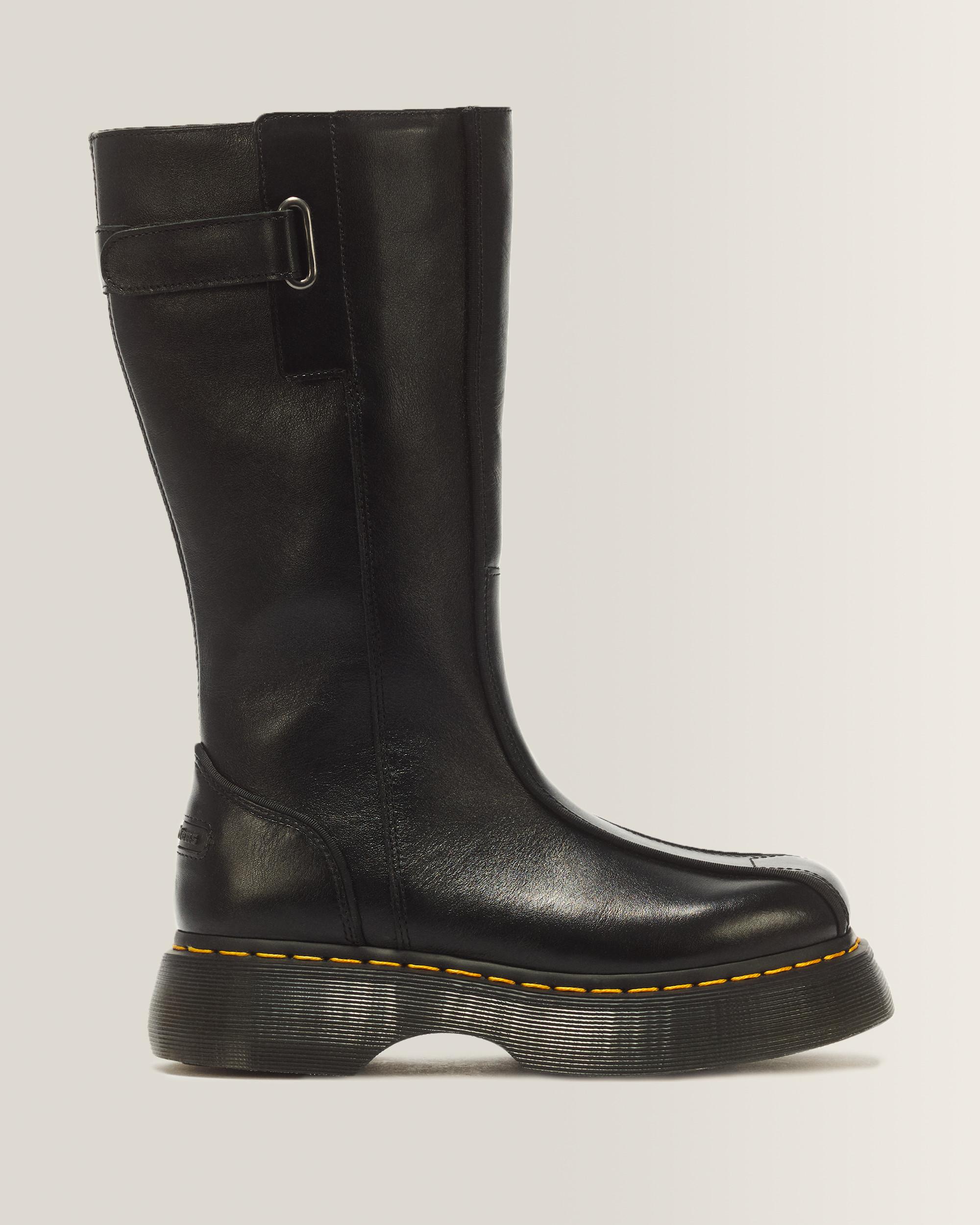 Buzz Hi Gloss Leather Boots in Black
