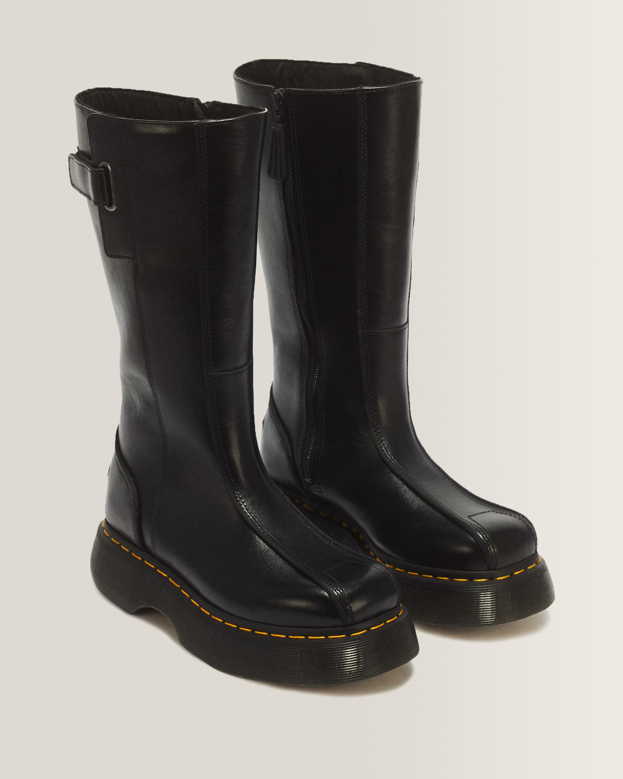 Buzz Hi Gloss Leather Boots in Black