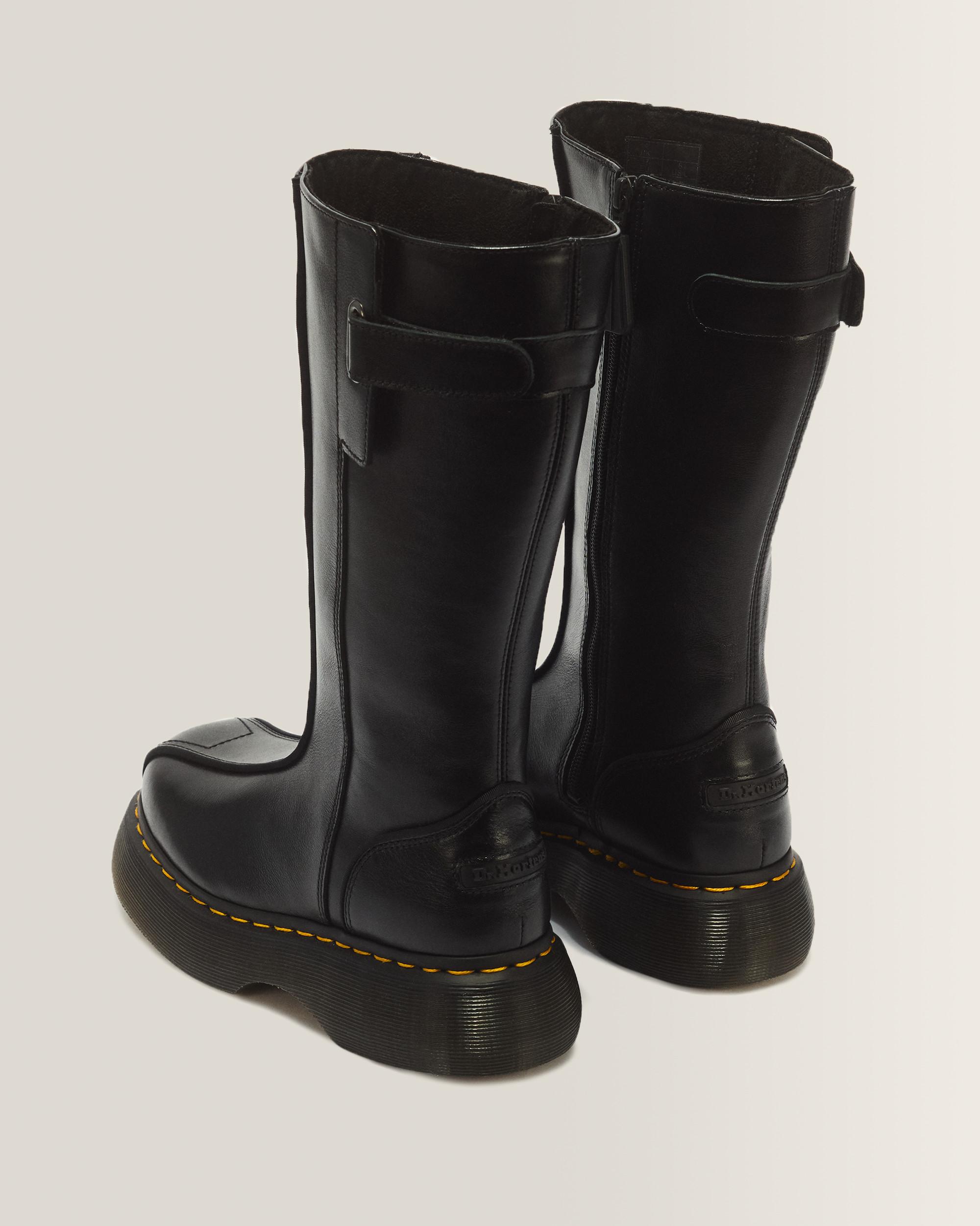 Buzz Hi Gloss Leather Boots in Black