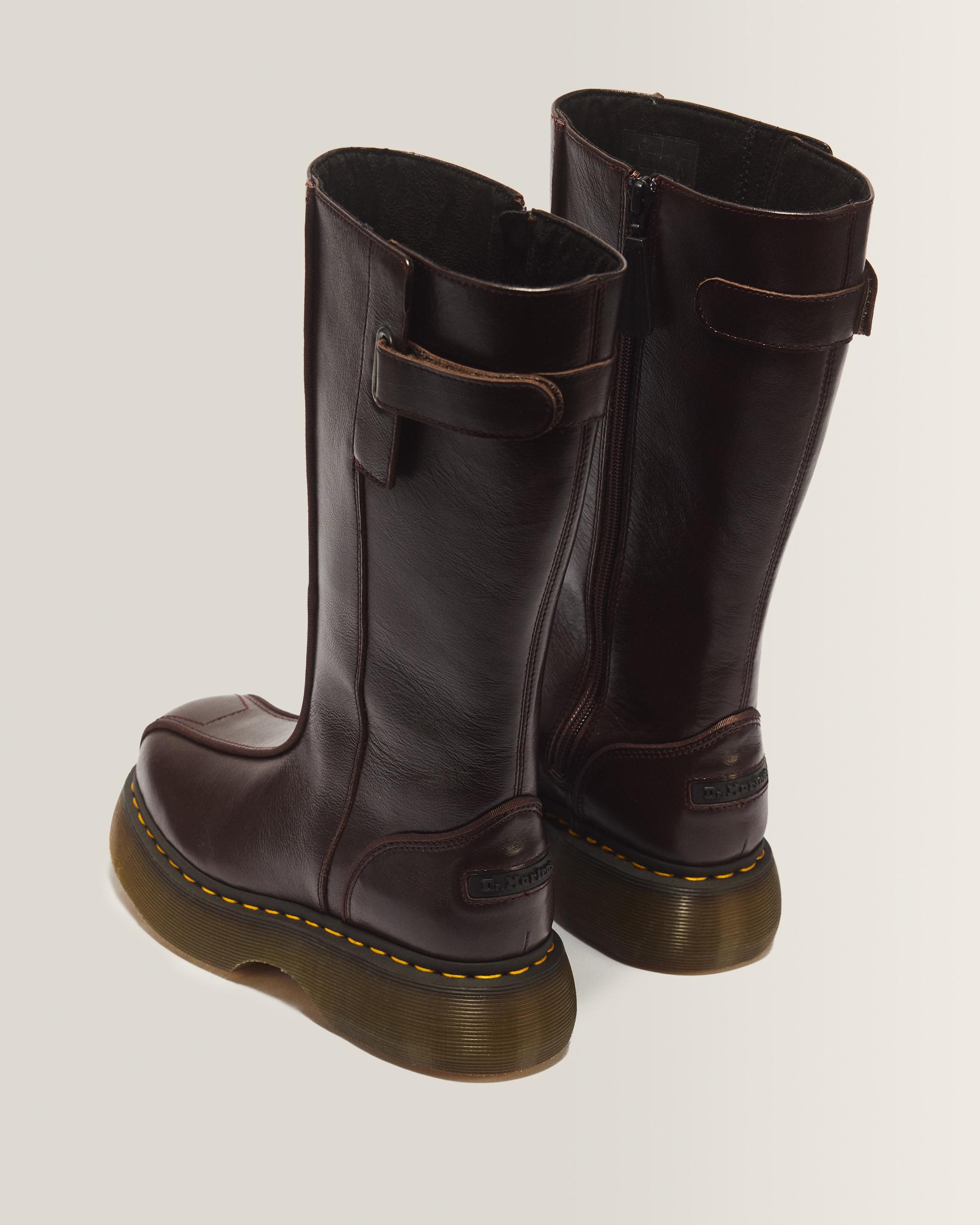 Buzz Hi Gloss Leather Boots in Brown