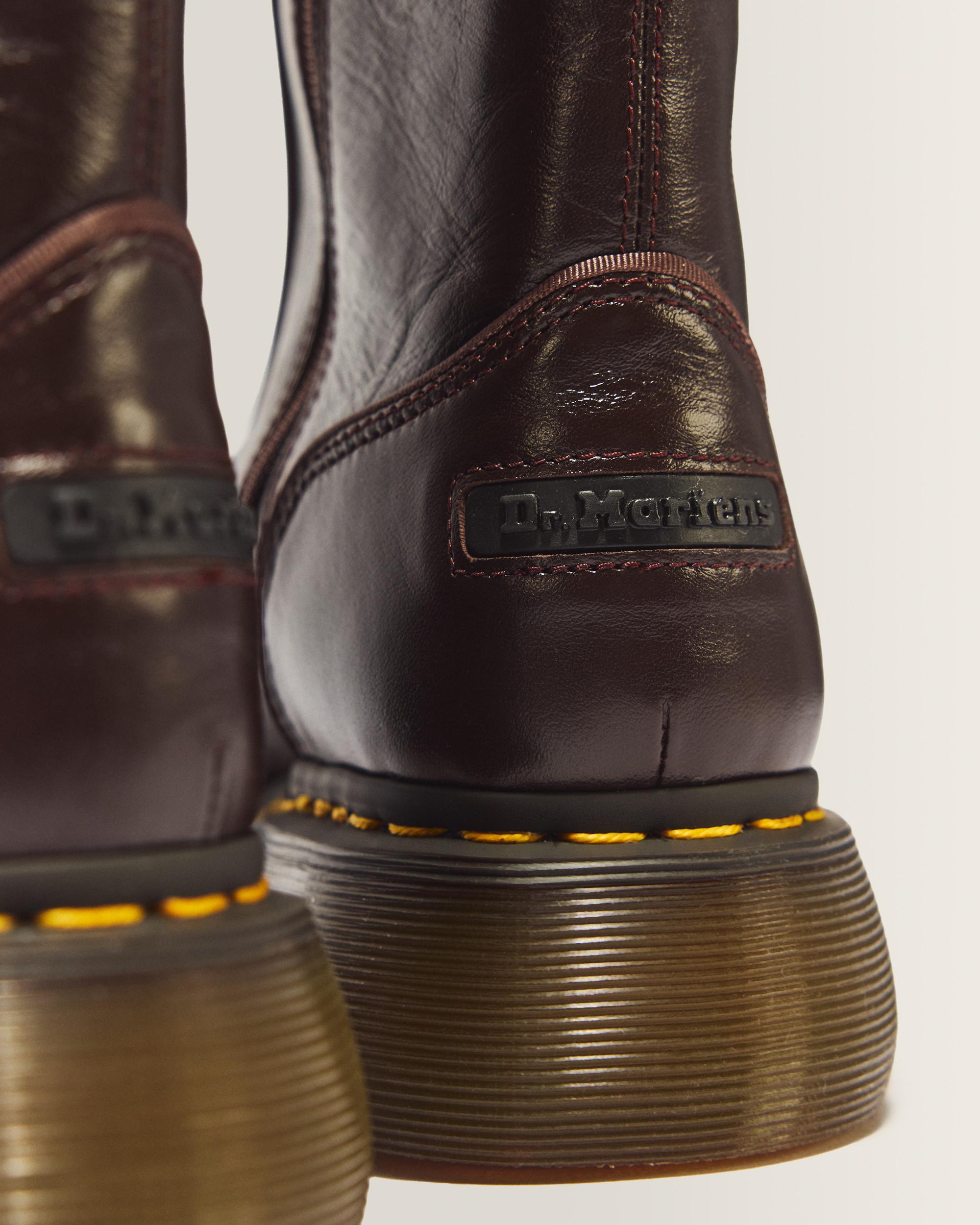 Buzz Hi Gloss Leather Boots in Brown