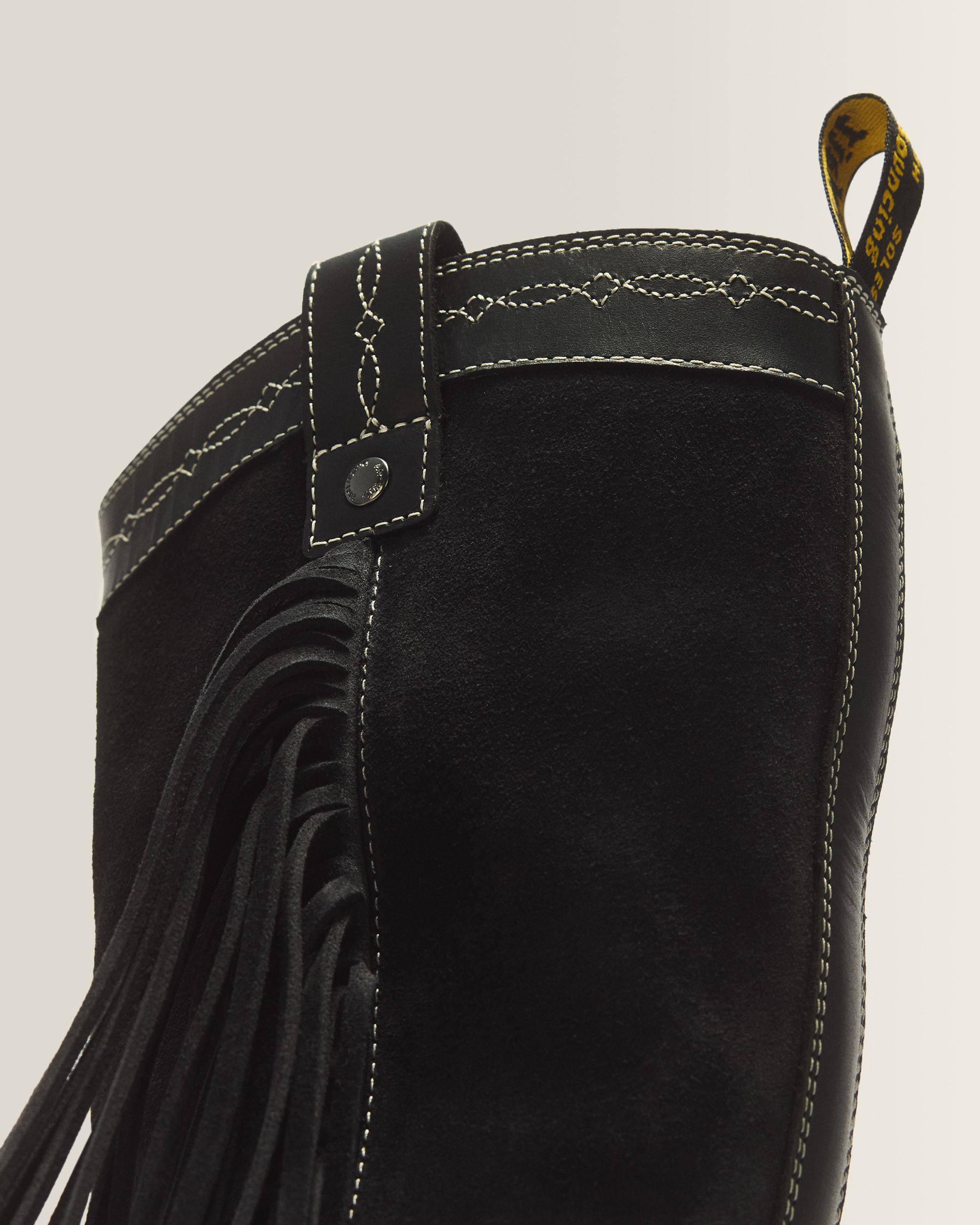 Desert Rodeo Quad Hi Leather & Suede Boots in Black