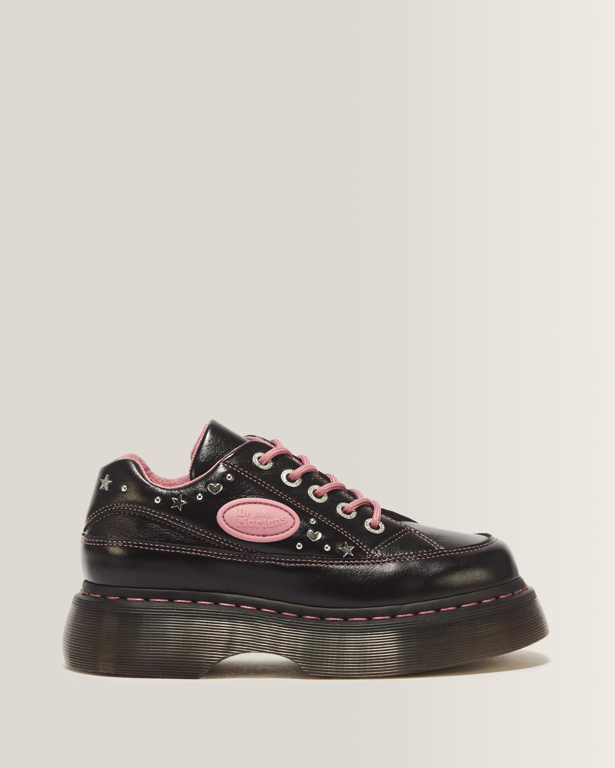 Buzz 5 Eye HS Milled Gloss Leather Shoes in BLACK