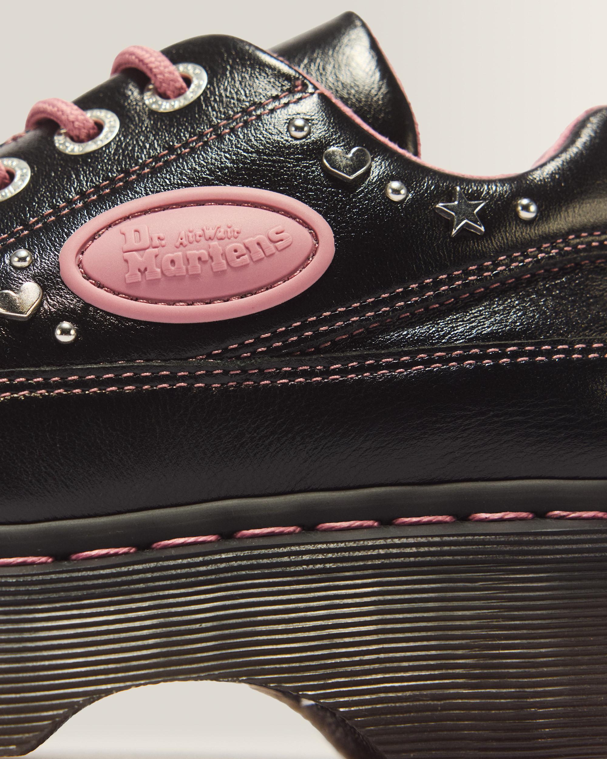 Buzz 5 Eye HS Milled Gloss Leather Shoes in Black