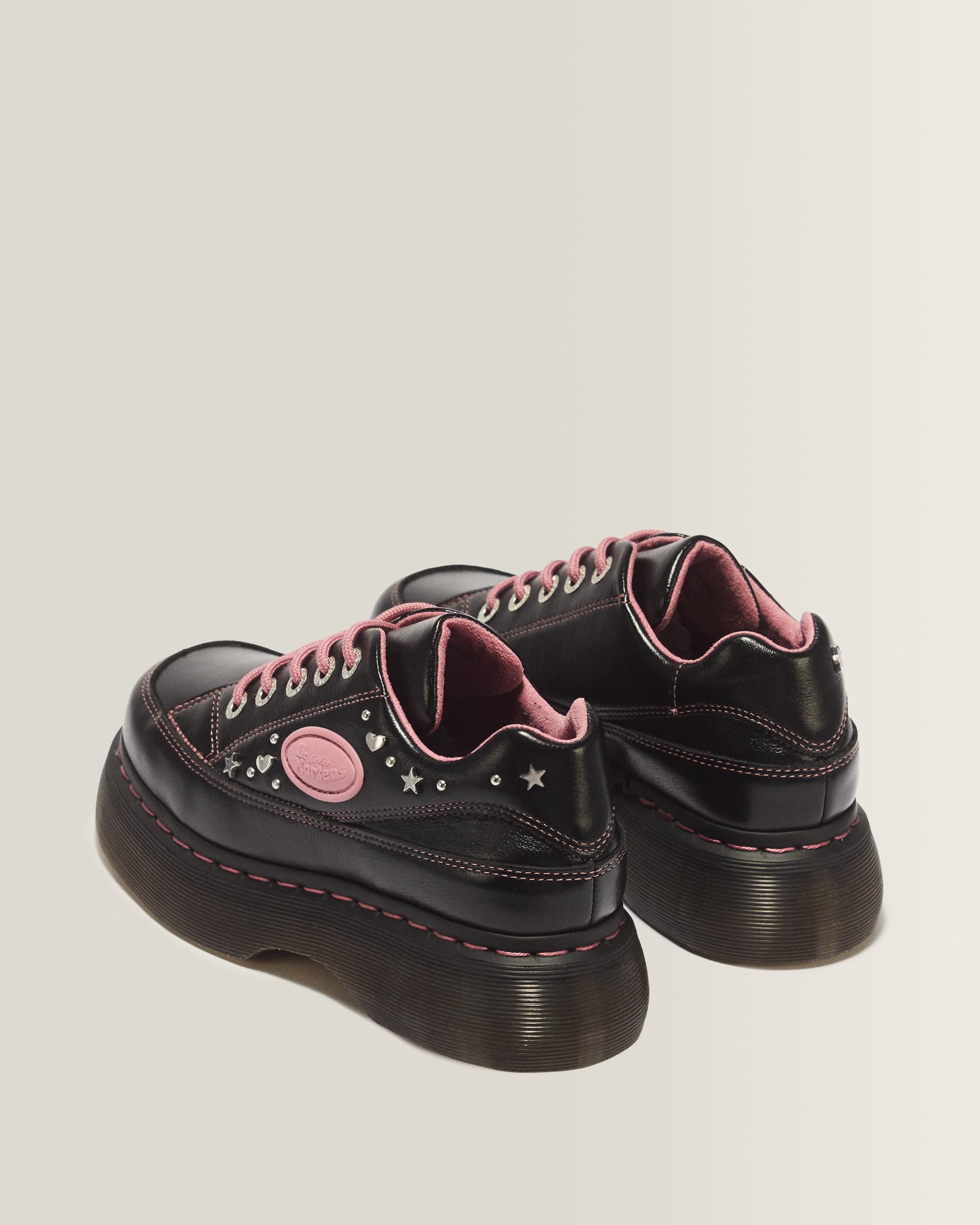 Buzz 5 Eye HS Milled Gloss Leather Shoes in Black
