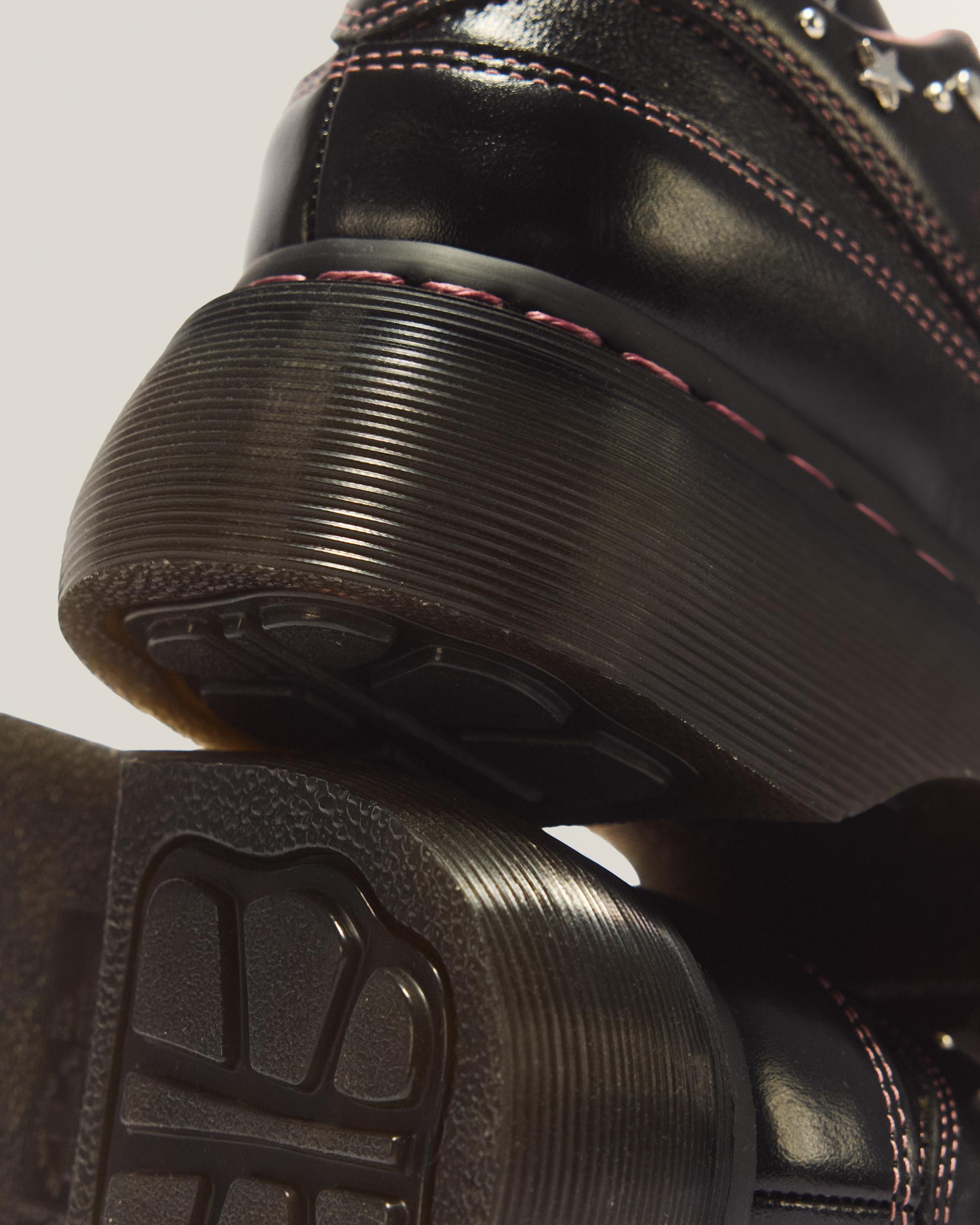 Buzz 5 Eye HS Milled Gloss Leather Shoes in Black