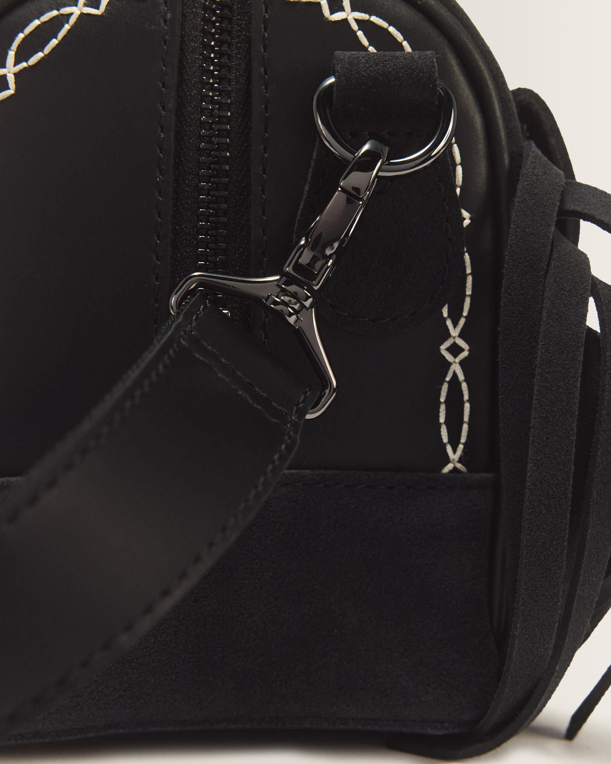 Top Handle Desert Rodeo Leather & Suede Bag in Noir