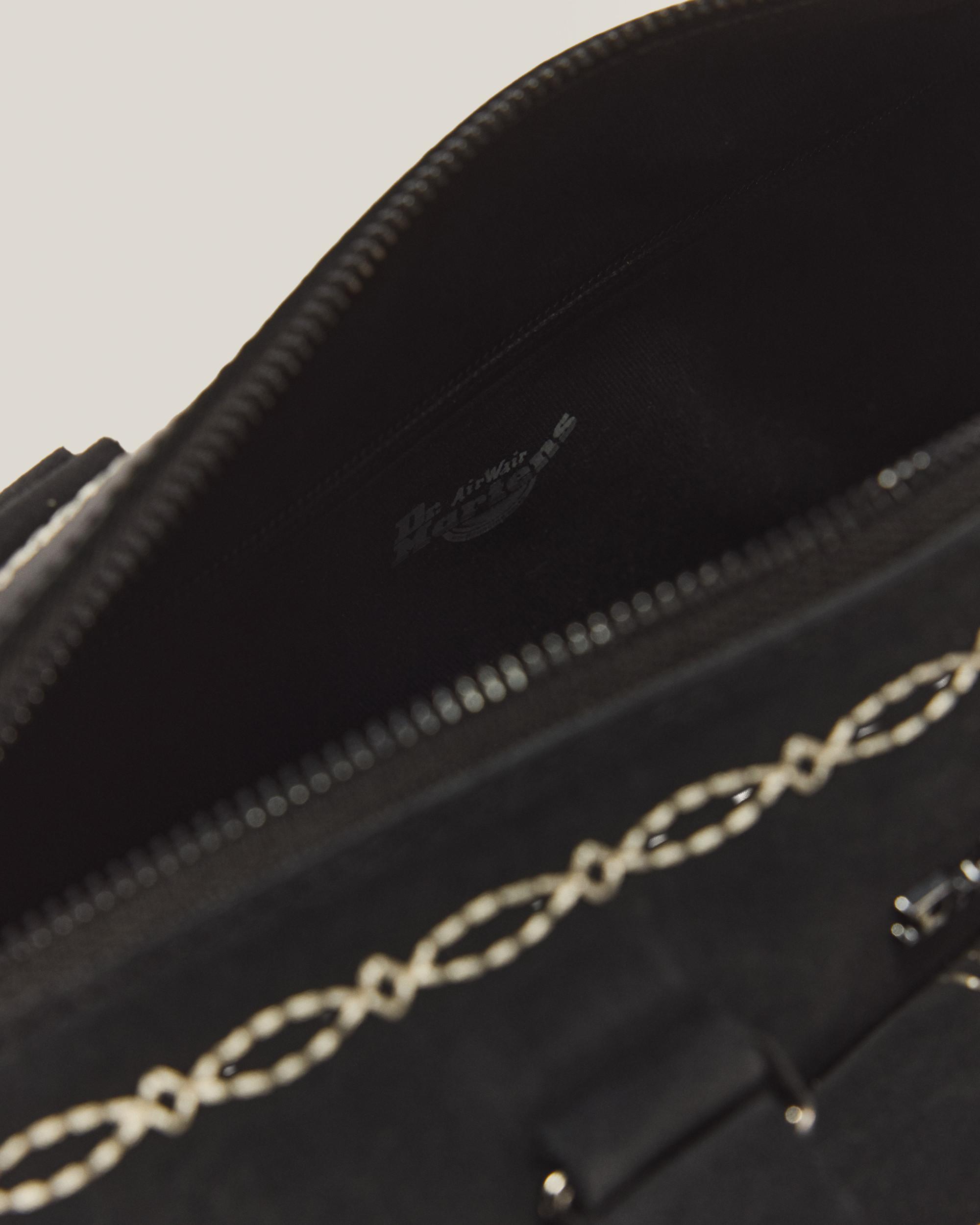 Top Handle Desert Rodeo Leather & Suede Bag in Noir