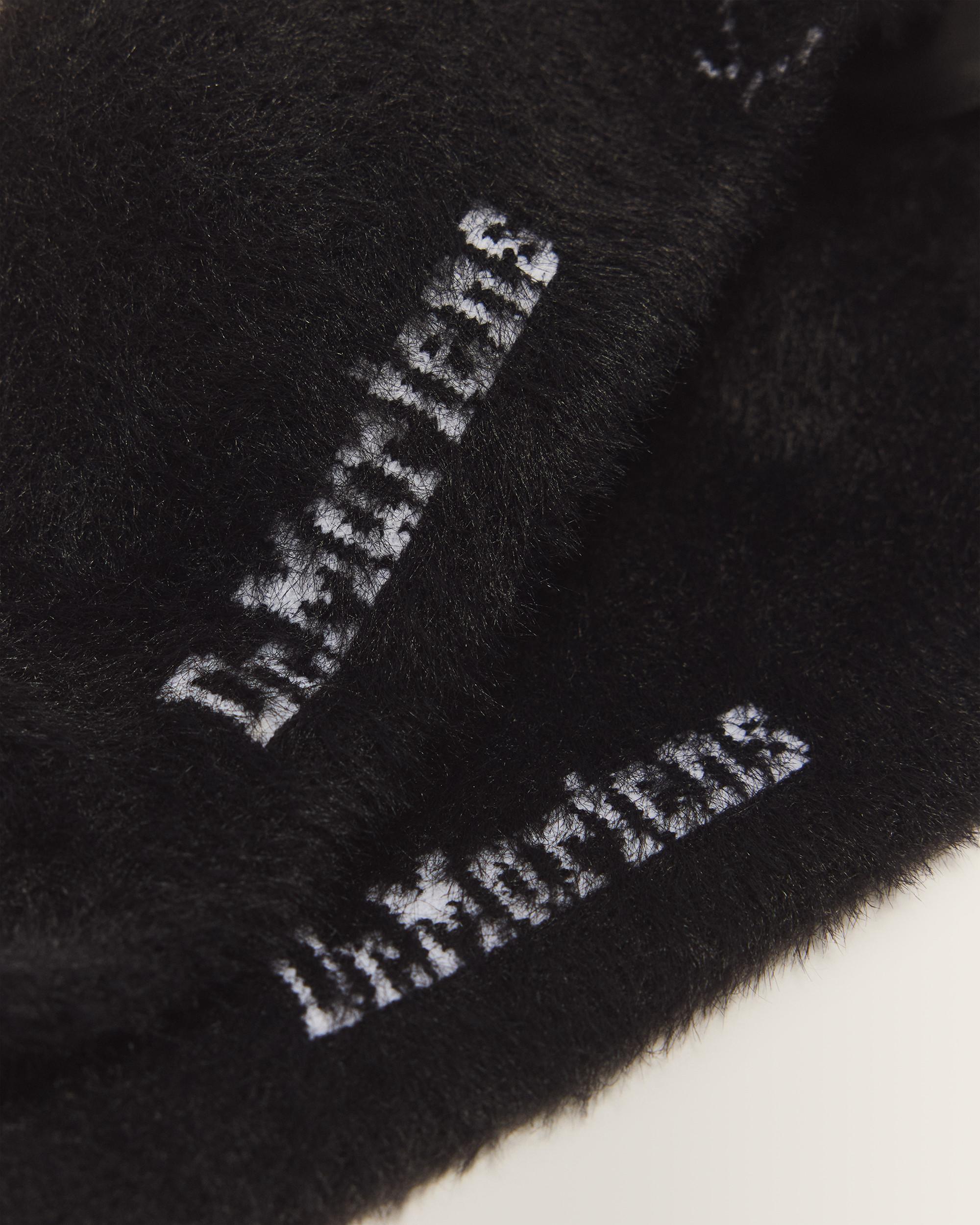 Satin Frill Fluffy Socks in Black
