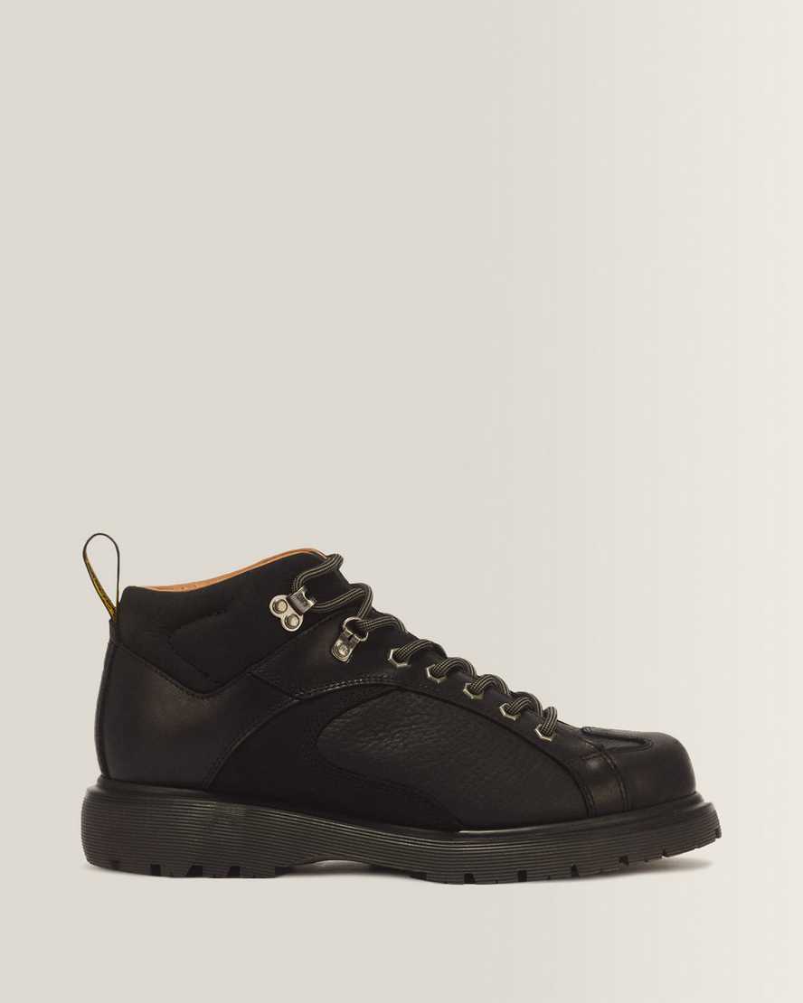 Dr. Martens Wayborne Old Harness Leren Veterlaarzen in Zwart, Grootte: 46