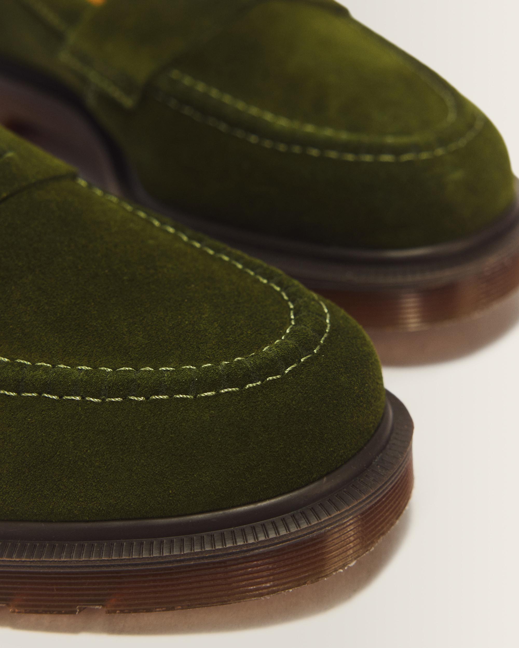 Delapre Penny Loafer Repello Calf Suede Mb in Field Green