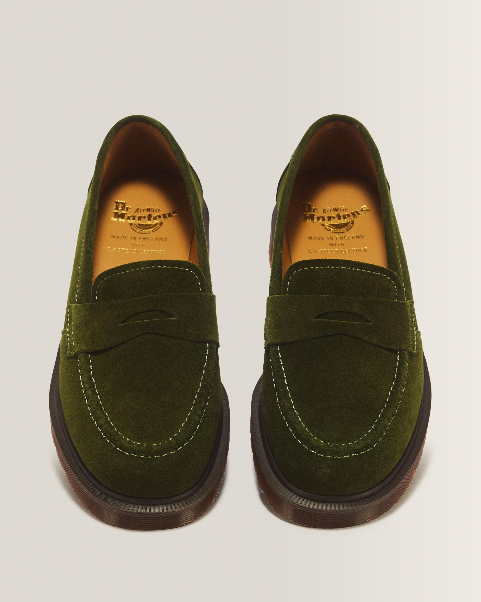 Delapre Penny Loafer Repello Calf Suede Mb in Field Green