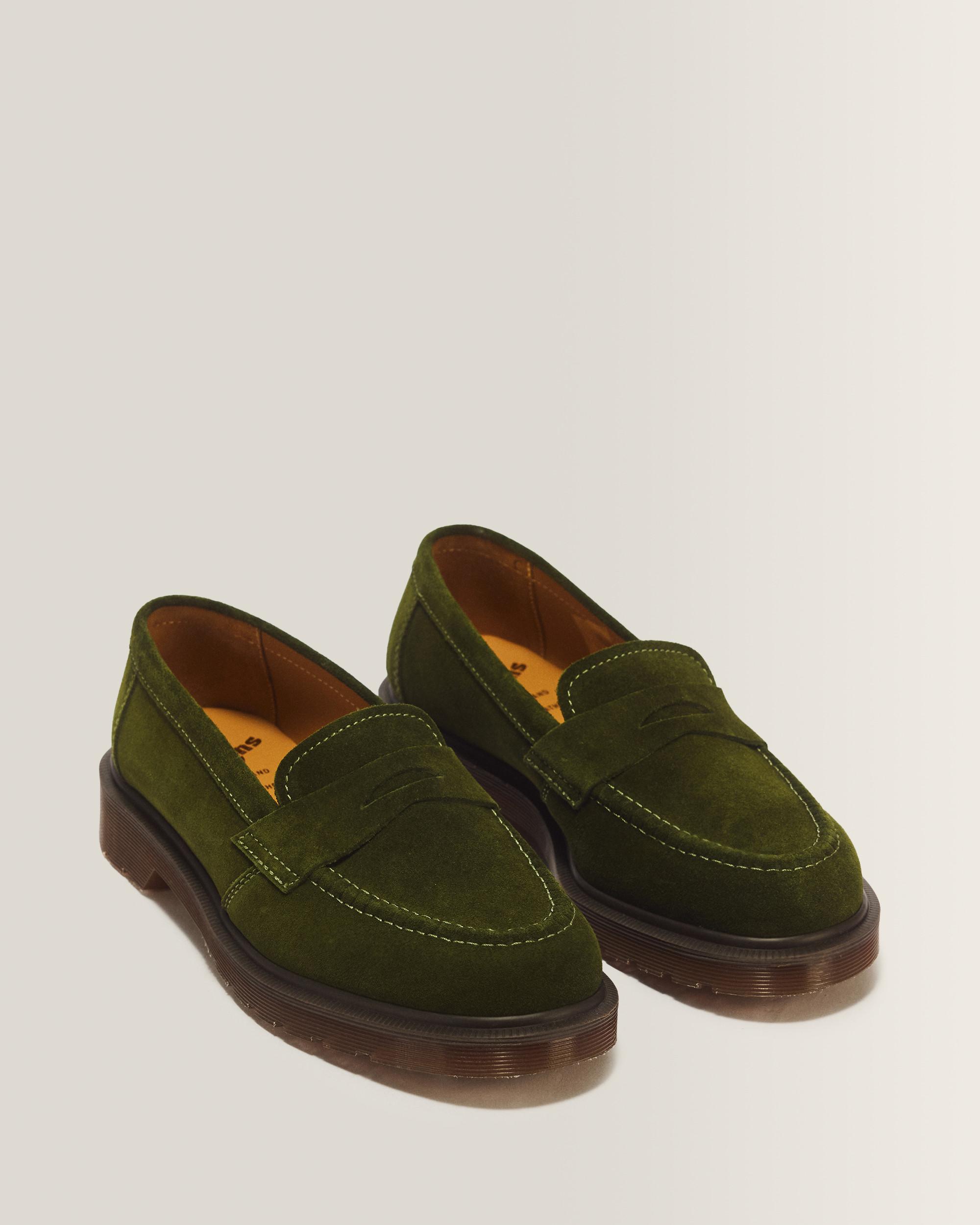 Delapre Penny Loafer Repello Calf Suede Mb in Field Green