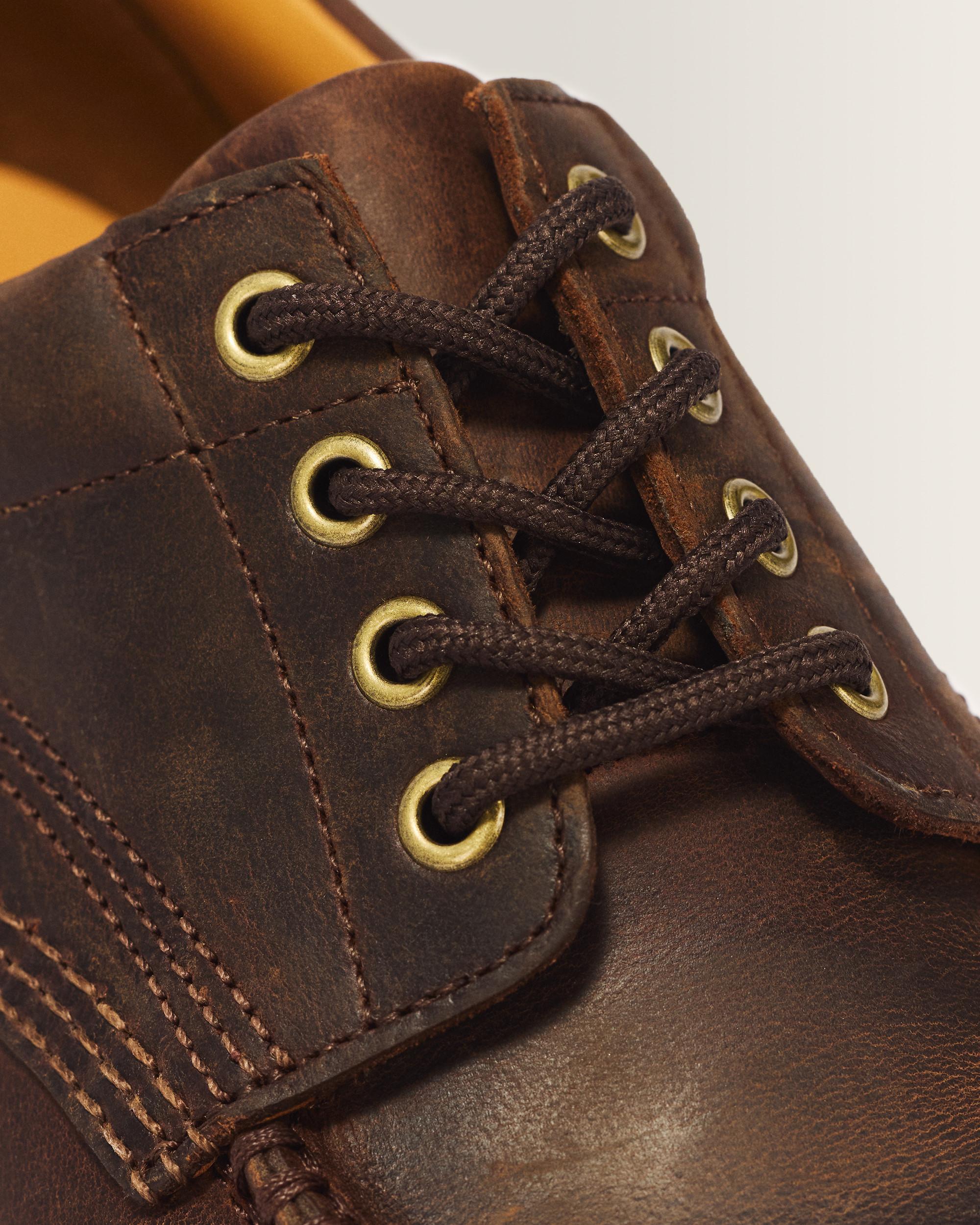 Lowell 4 Eye Crazy Horse Leather Moc Toe Shoes in Brown
