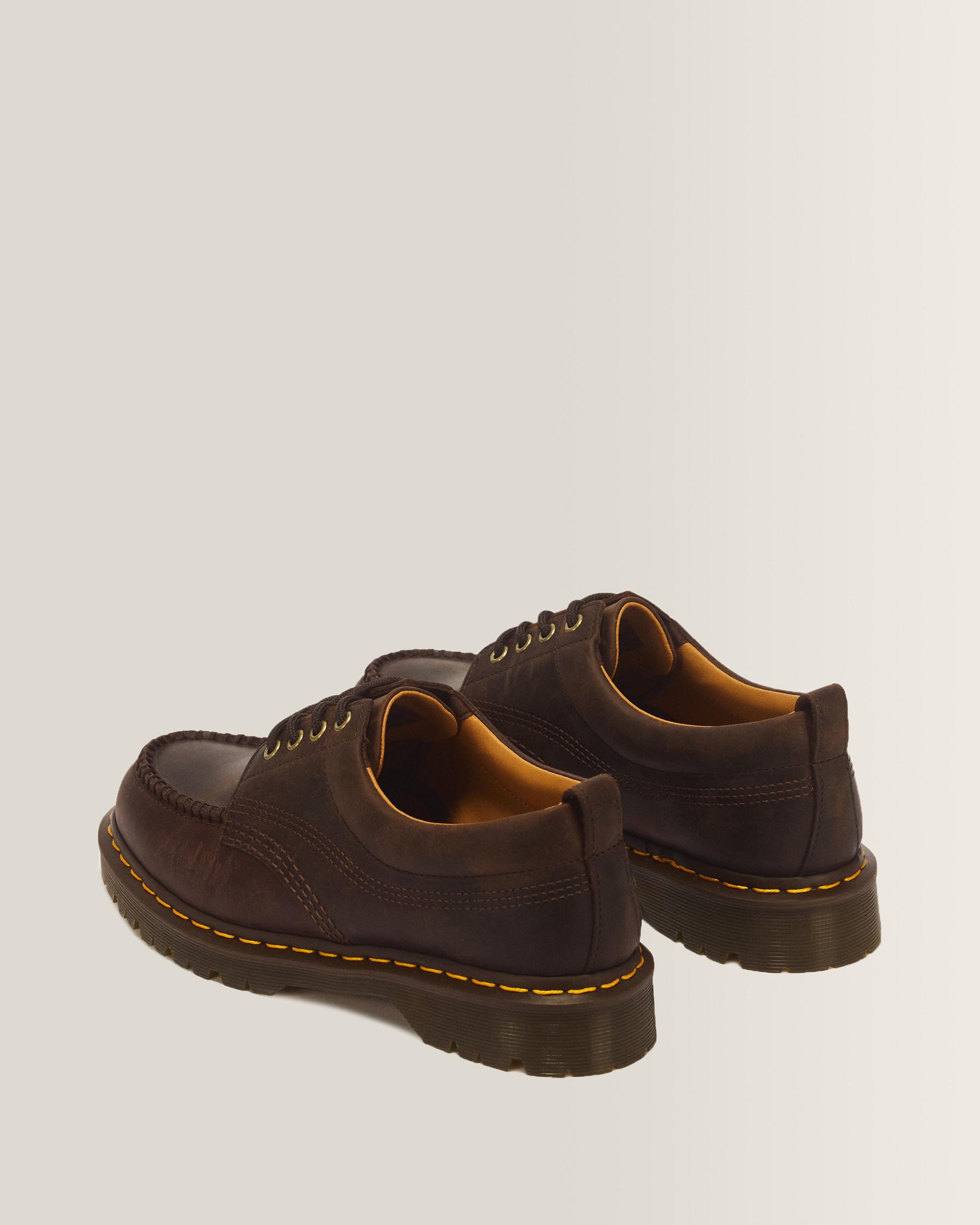 Lowell 4 Eye Crazy Horse Leather Moc Toe Shoes in Brown